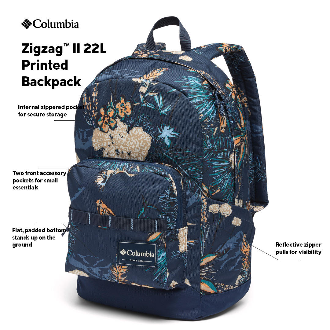 Columbia Unisex Blue Zigzag II 22L Printed Backpack - Image 2
