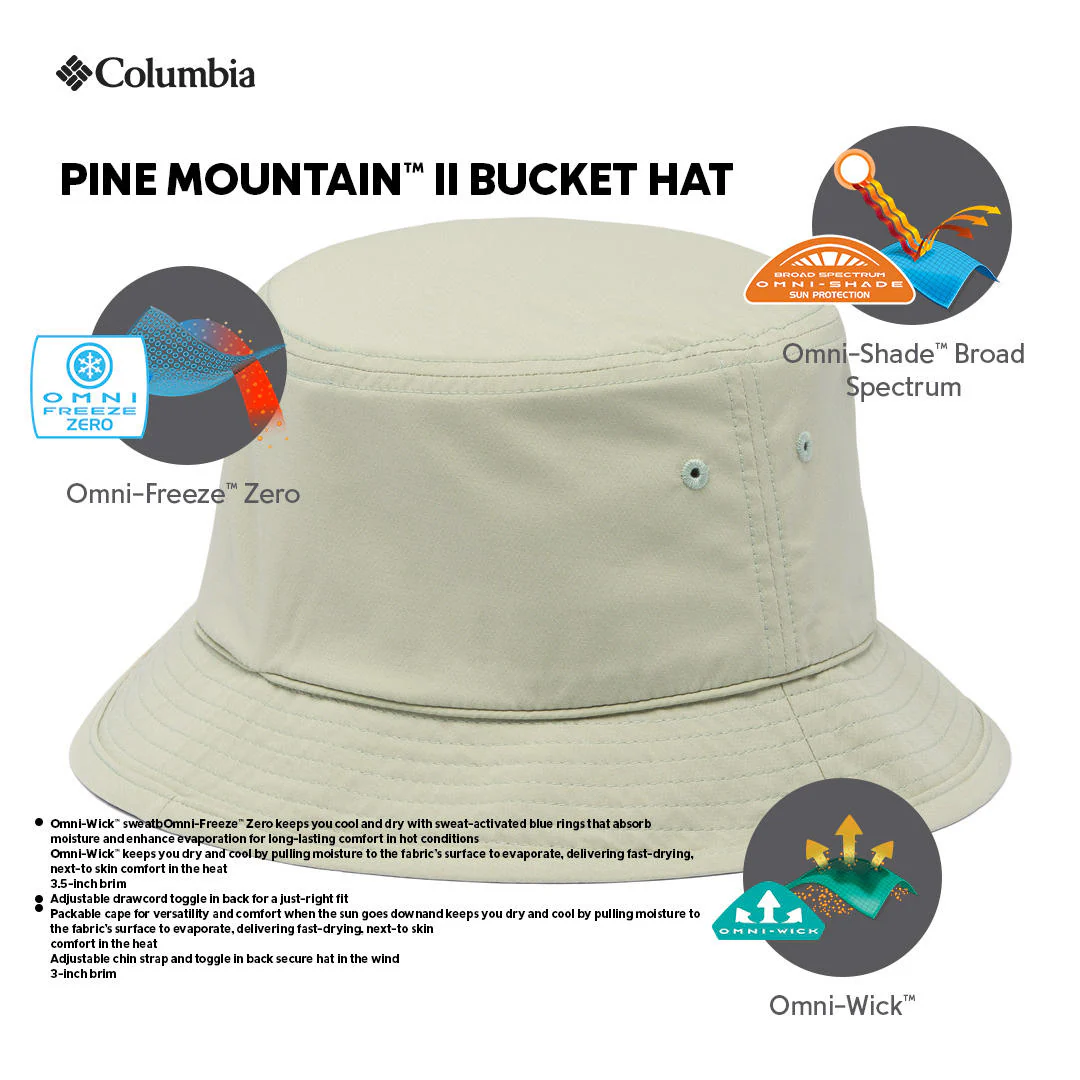 Columbia Unisex Green Pine Mountain II Bucket Hat (Sun Protection) - Image 2