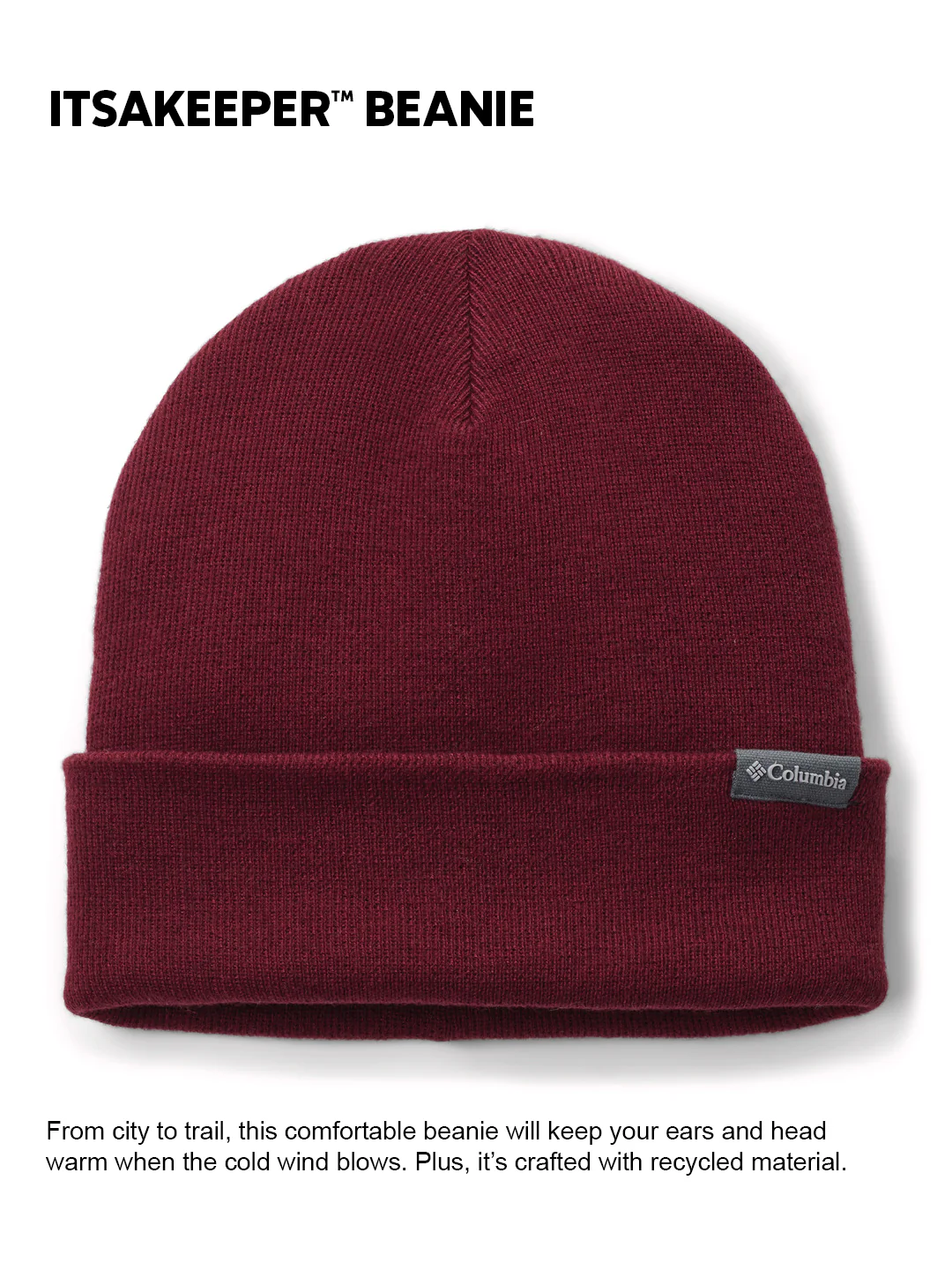 Columbia Unisex Maroon  Itsakeeper Beanie - Image 2