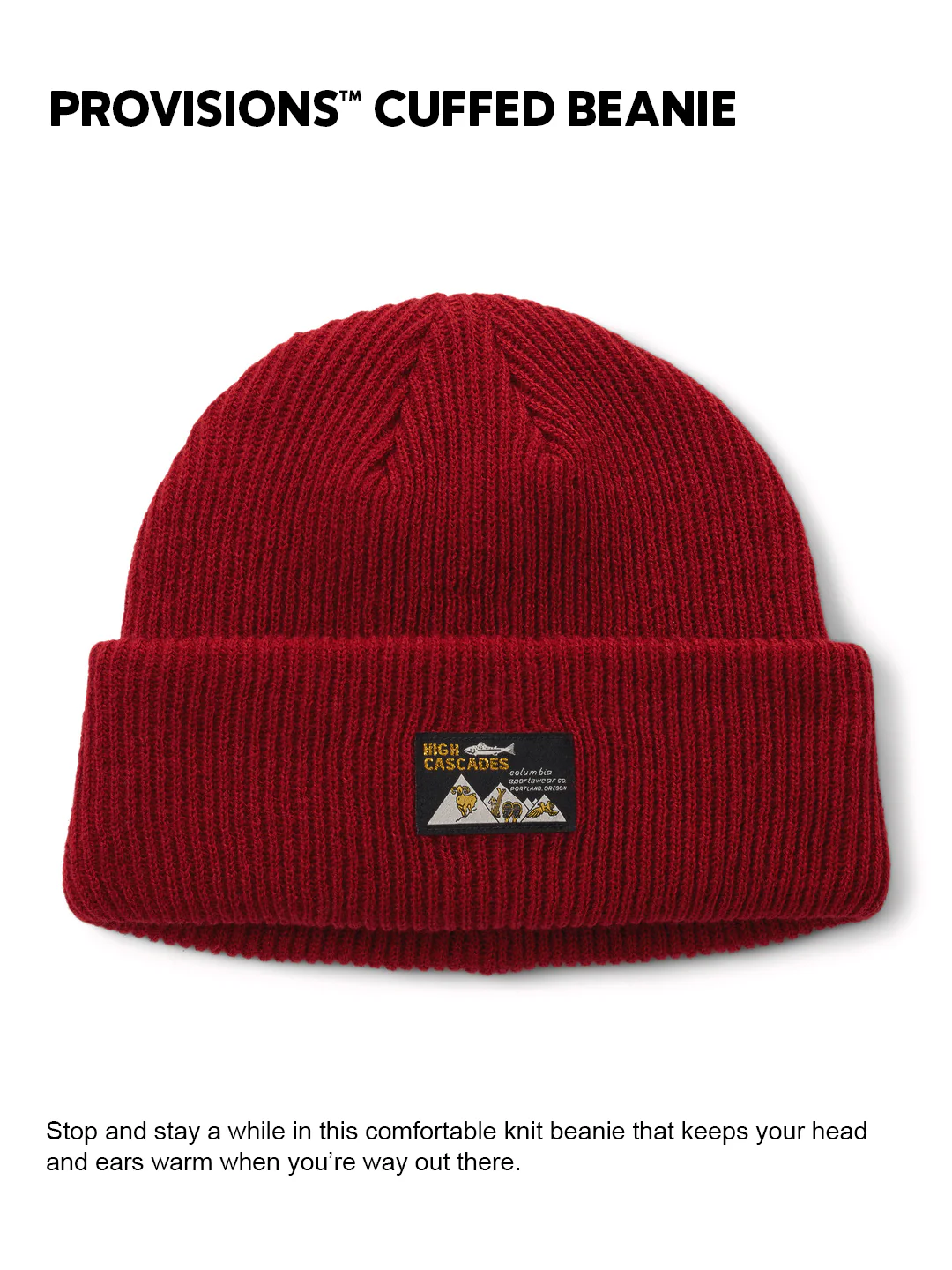 Columbia Unisex Maroon  Provisions Cuffed Beanie - Image 2