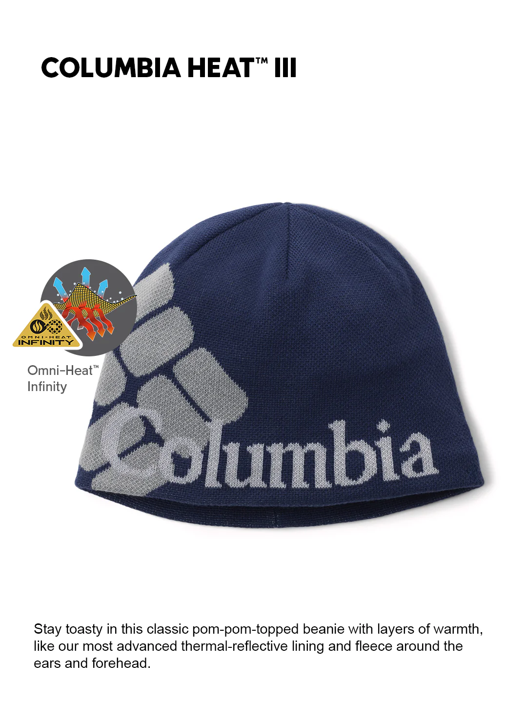 Columbia Unisex Navy Blue OmniHeat Infinity Heat III Beanie - Image 2