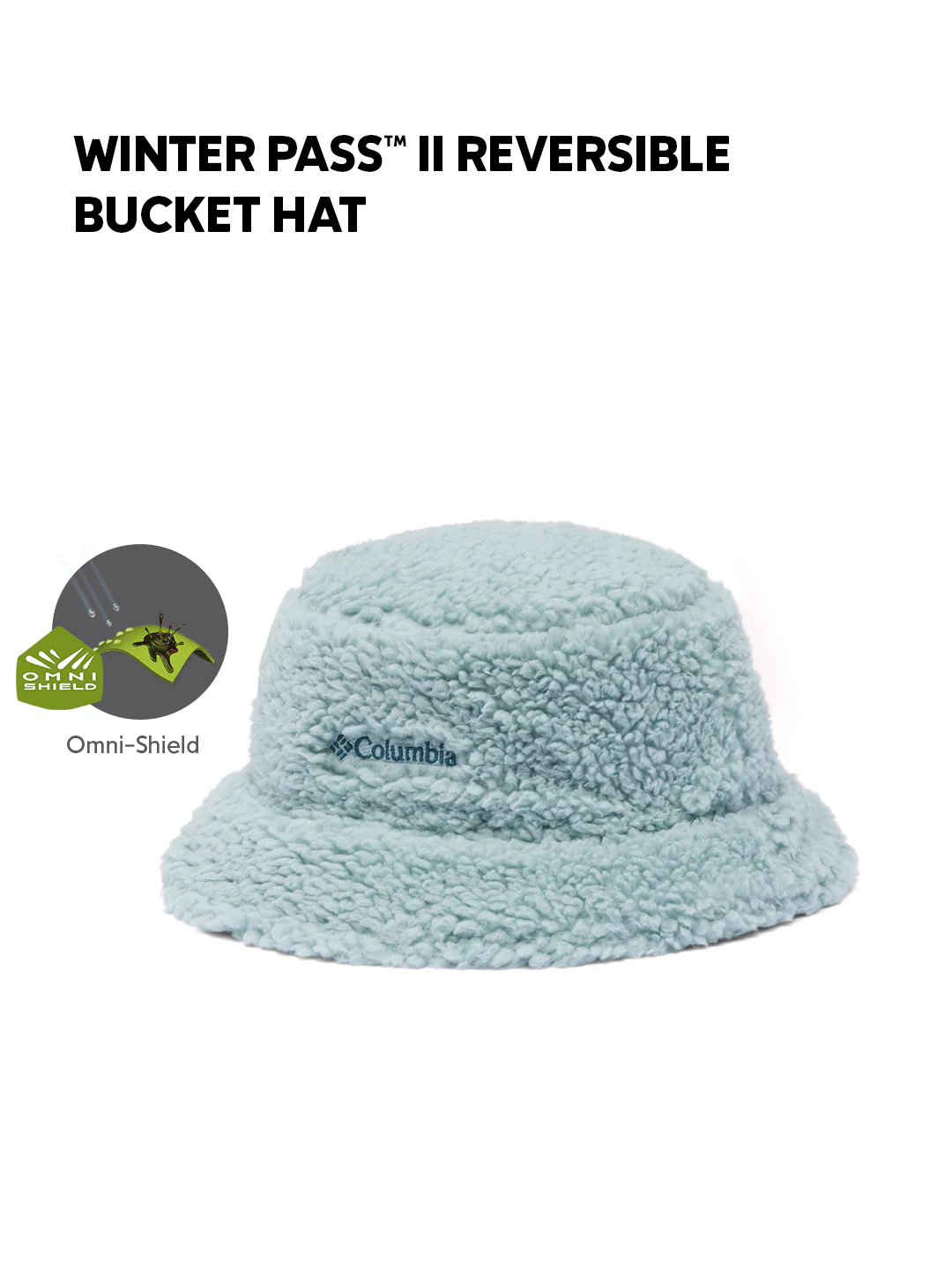Columbia Unisex Teal OmniShield Winter Pass II Reversible Bucket Hat - Image 2
