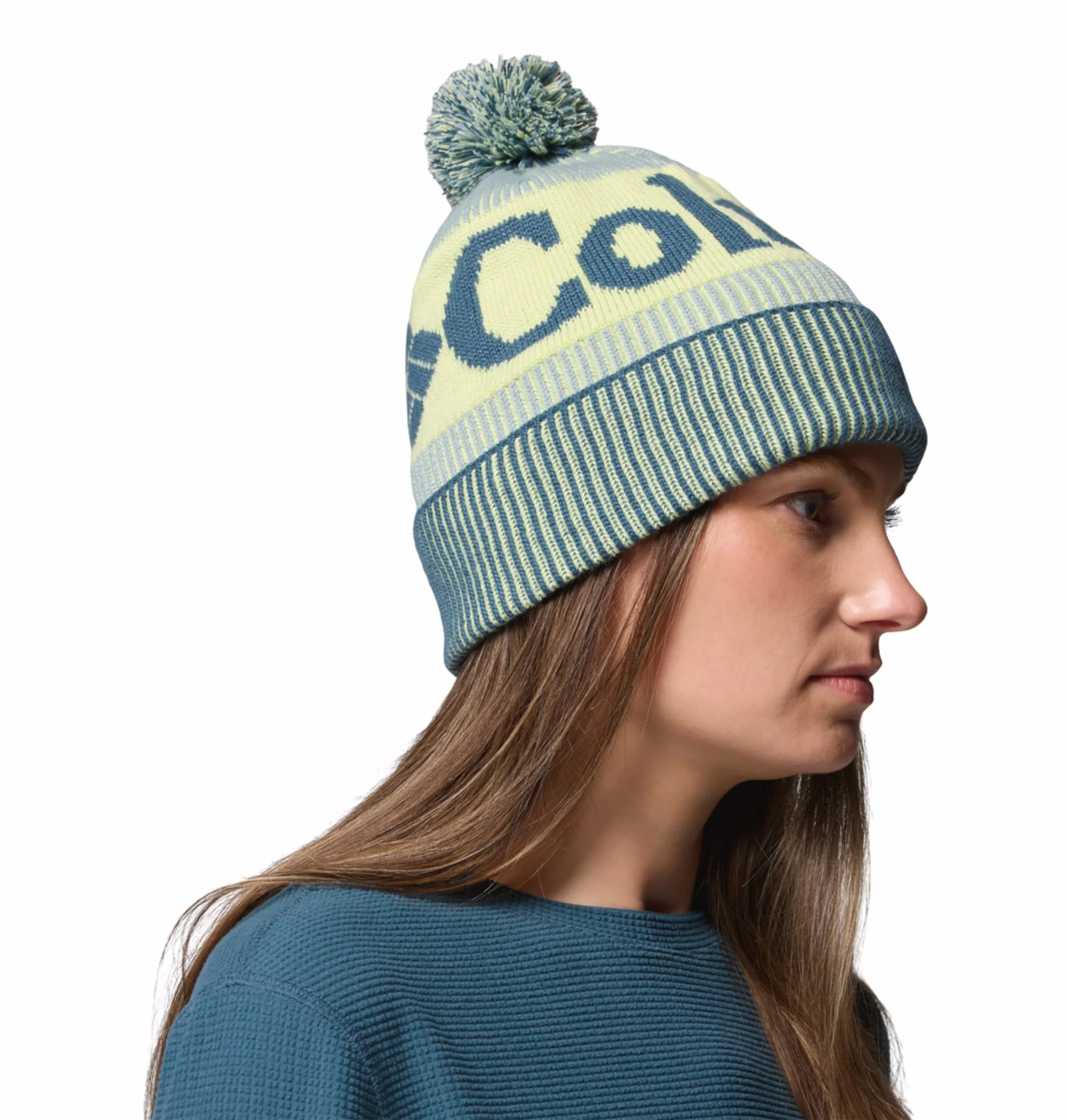 Columbia Unisex Turquoise OmniHeat Infinity Polar Powder III Beanie - Image 7