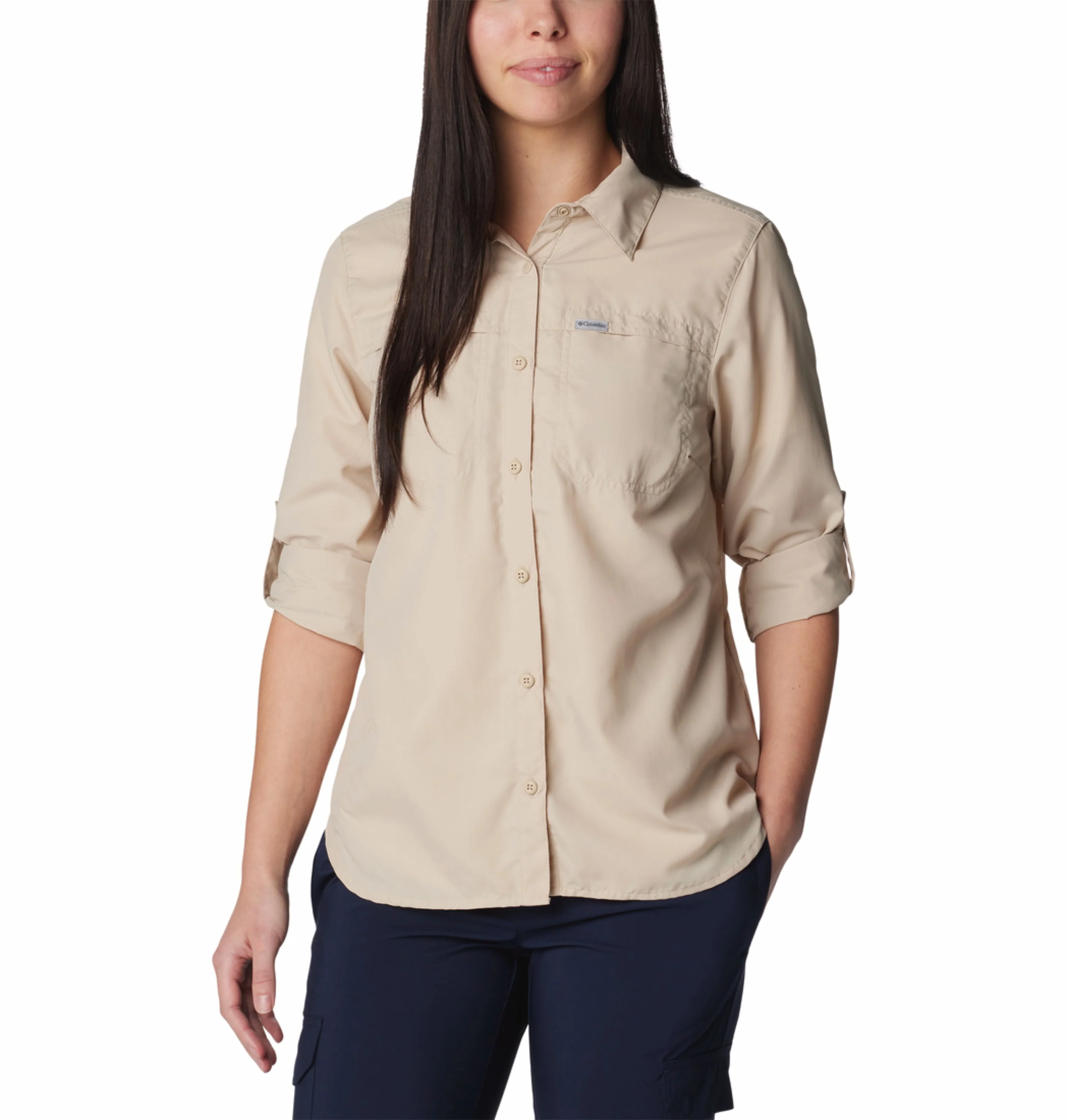Columbia Women Beige Omni-Shade Silver Ridge 3.0 Long Sleeve Shirt - Image 10