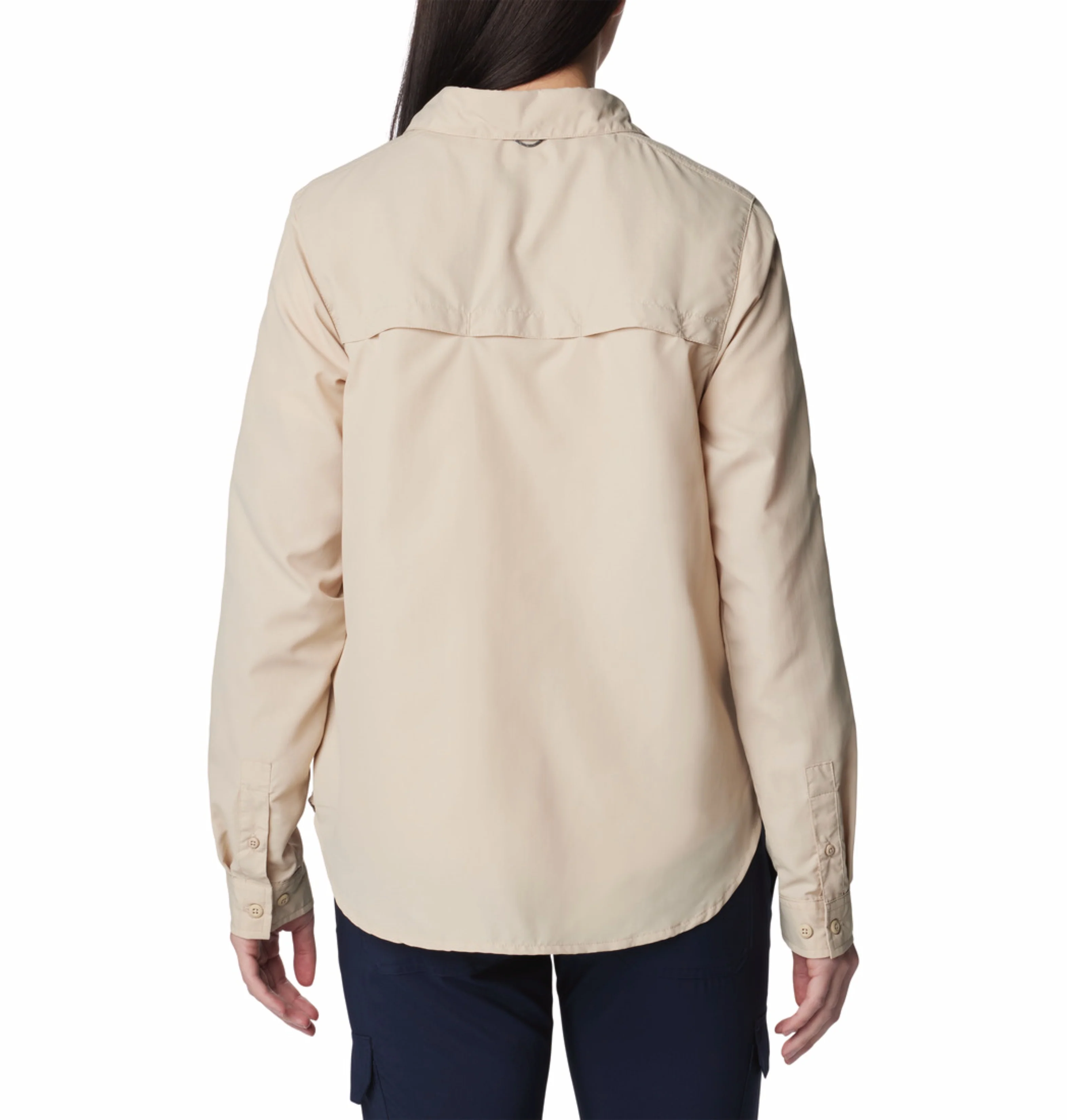 Columbia Women Beige Omni-Shade Silver Ridge 3.0 Long Sleeve Shirt - Image 4