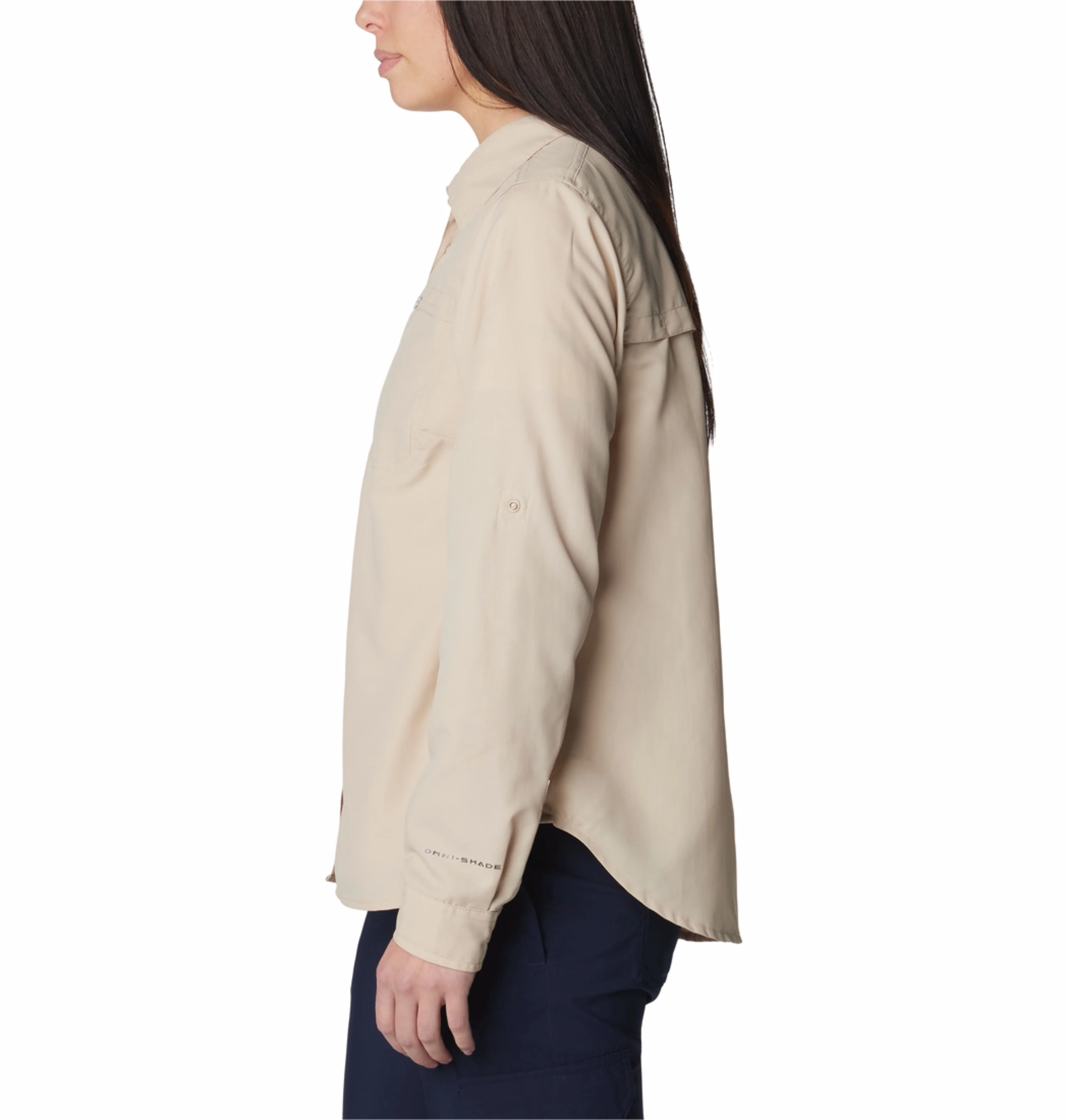 Columbia Women Beige Omni-Shade Silver Ridge 3.0 Long Sleeve Shirt - Image 5