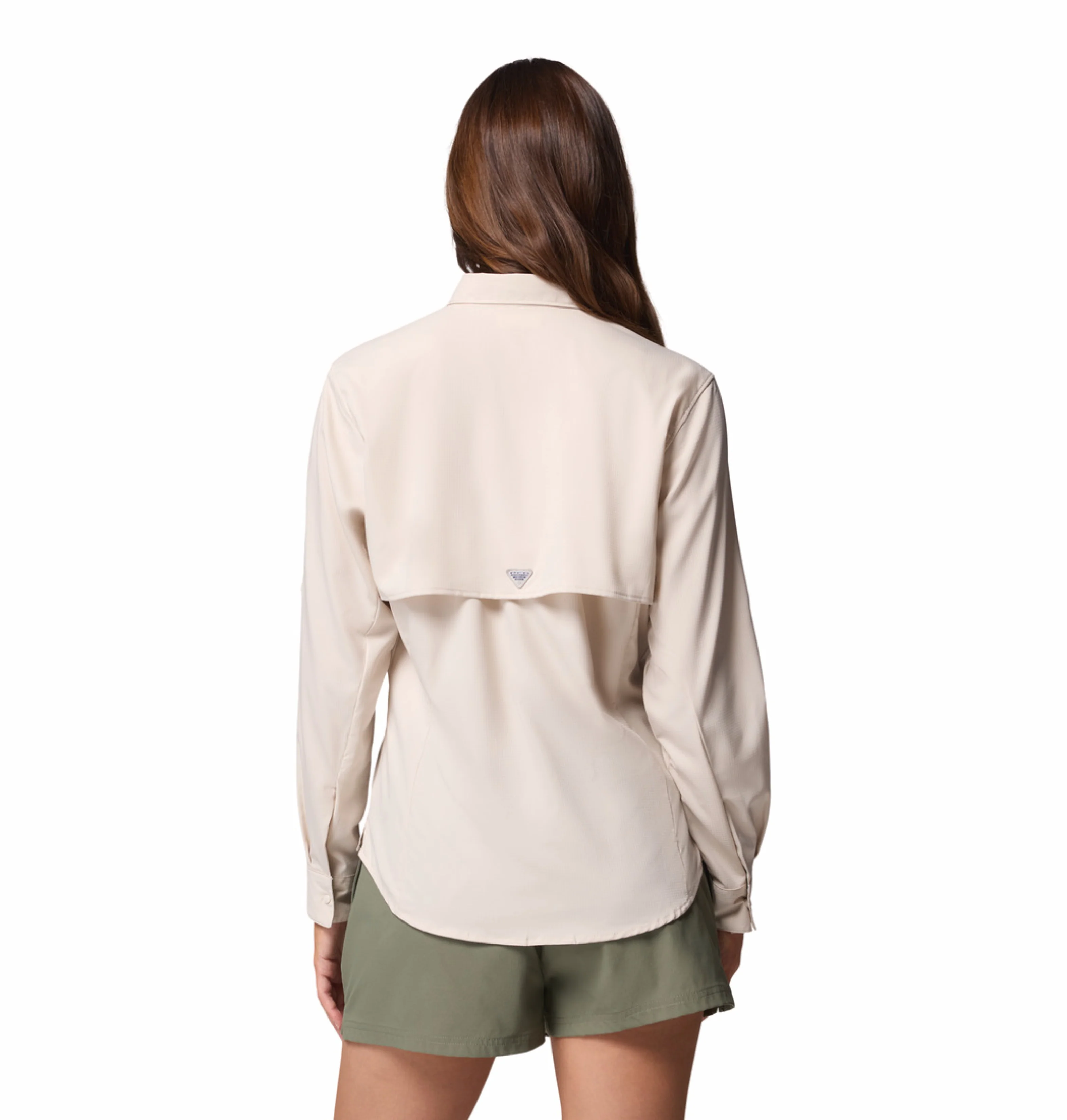 Columbia Women Beige Omni-Shade Tamiami II Long Sleeve Shirt - Image 4