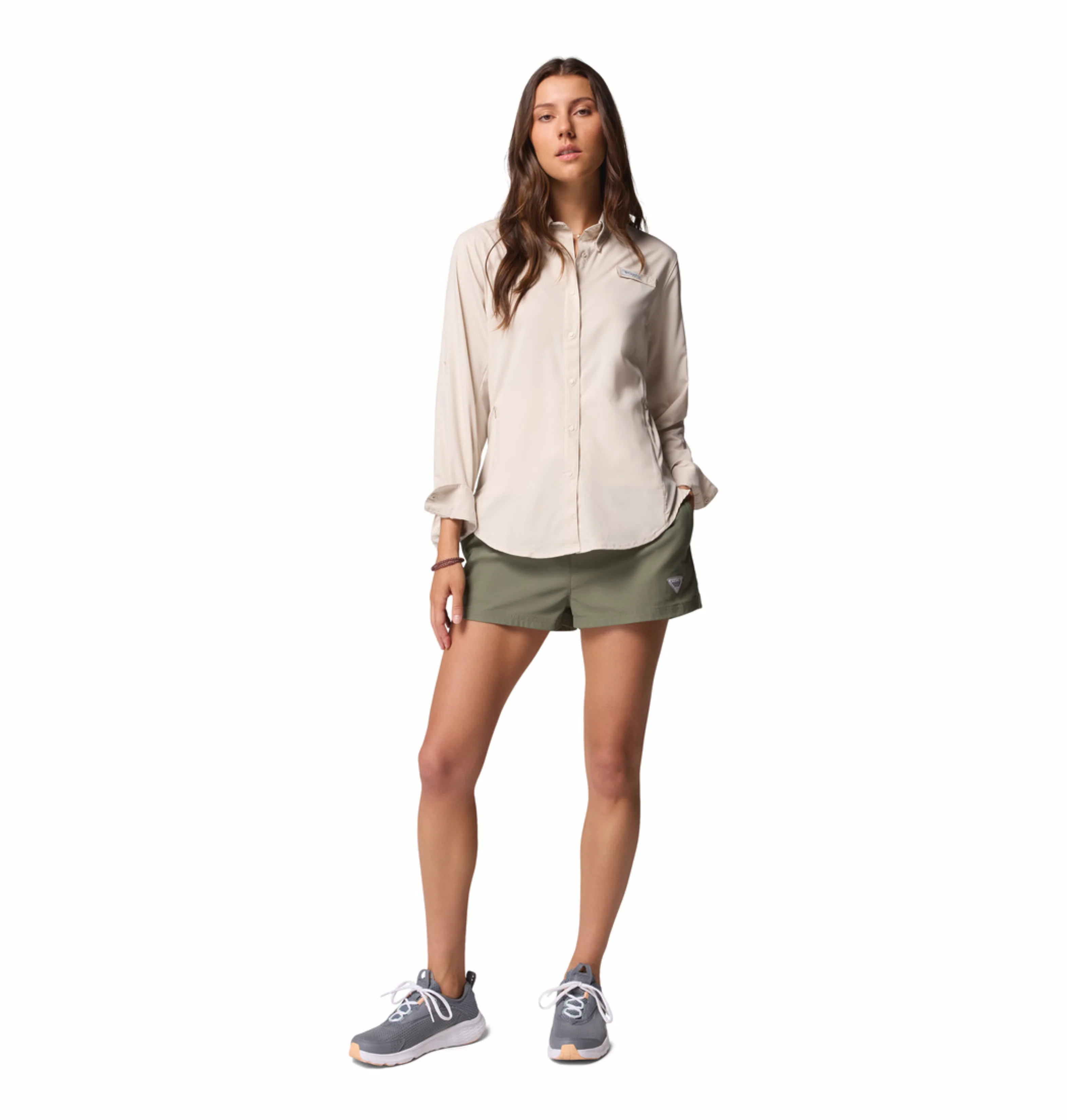 Columbia Women Beige Omni-Shade Tamiami II Long Sleeve Shirt - Image 6