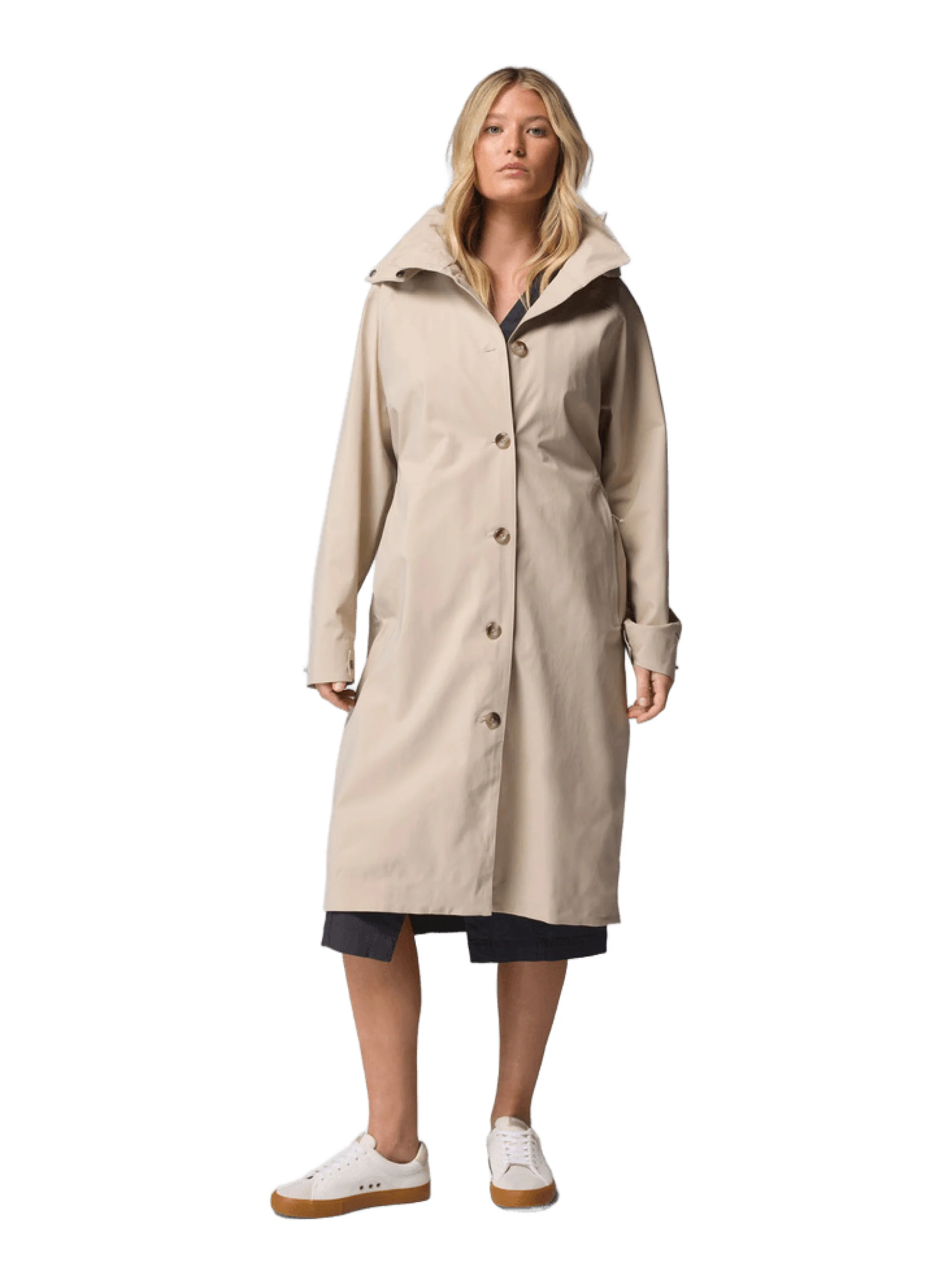 Columbia Women Beige Omni-Tech AmazeTrench Rain Jacket