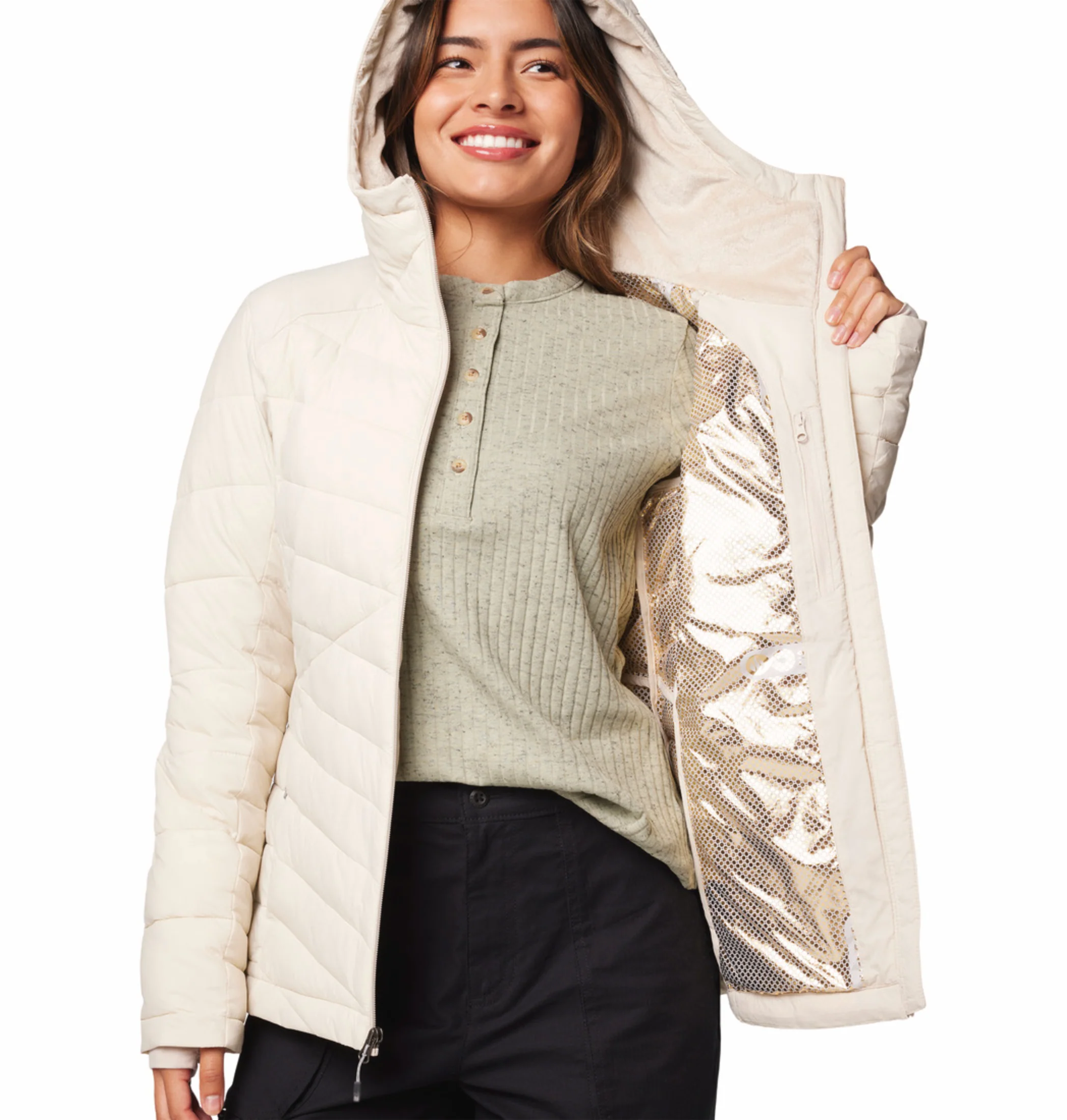 Columbia Women Beige OmniHeat Infinity Joy Peak II Down Jacket - Image 9