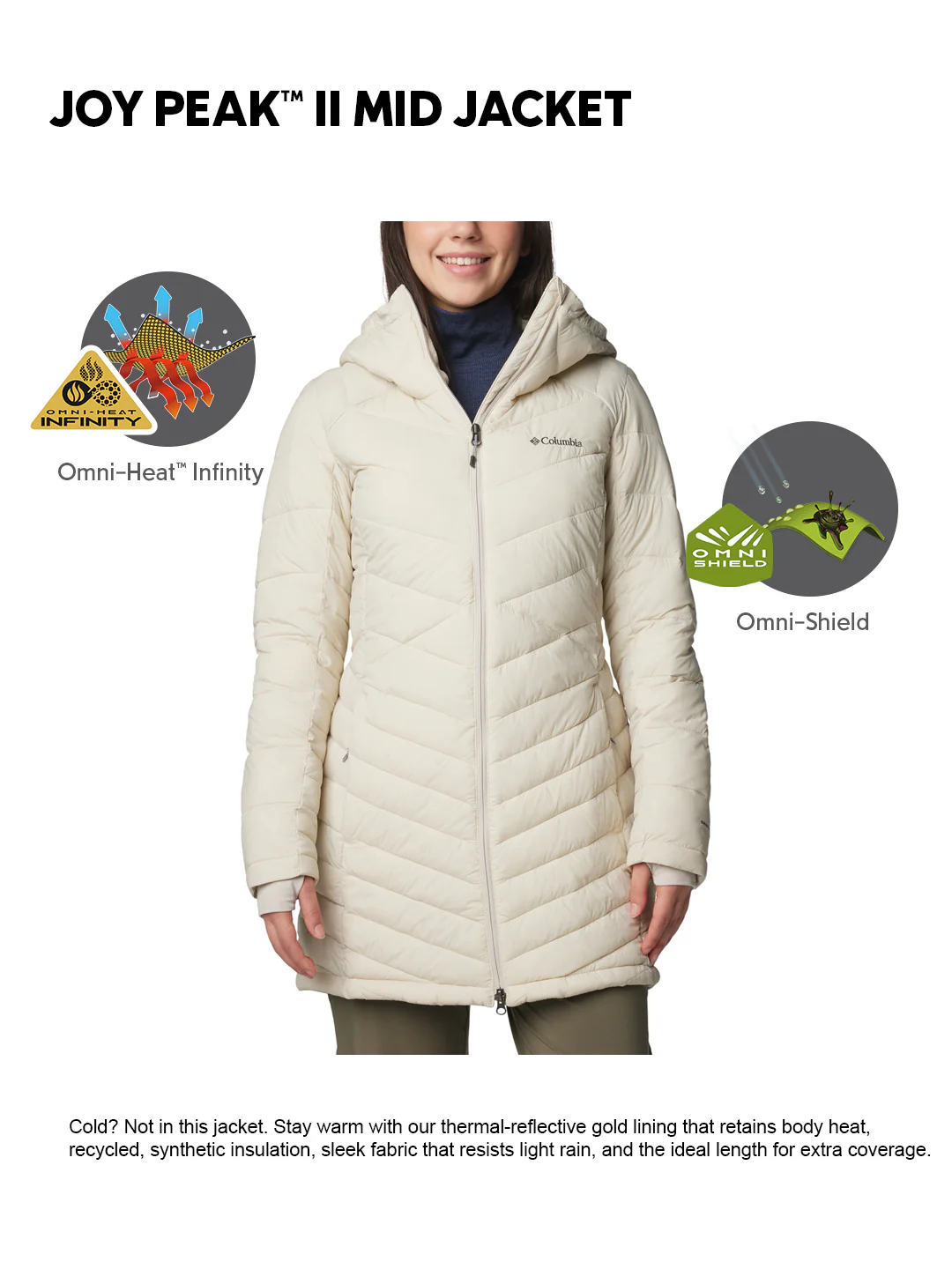 Columbia Women Beige OmniHeat Infinity Joy Peak II Jacket - Image 2