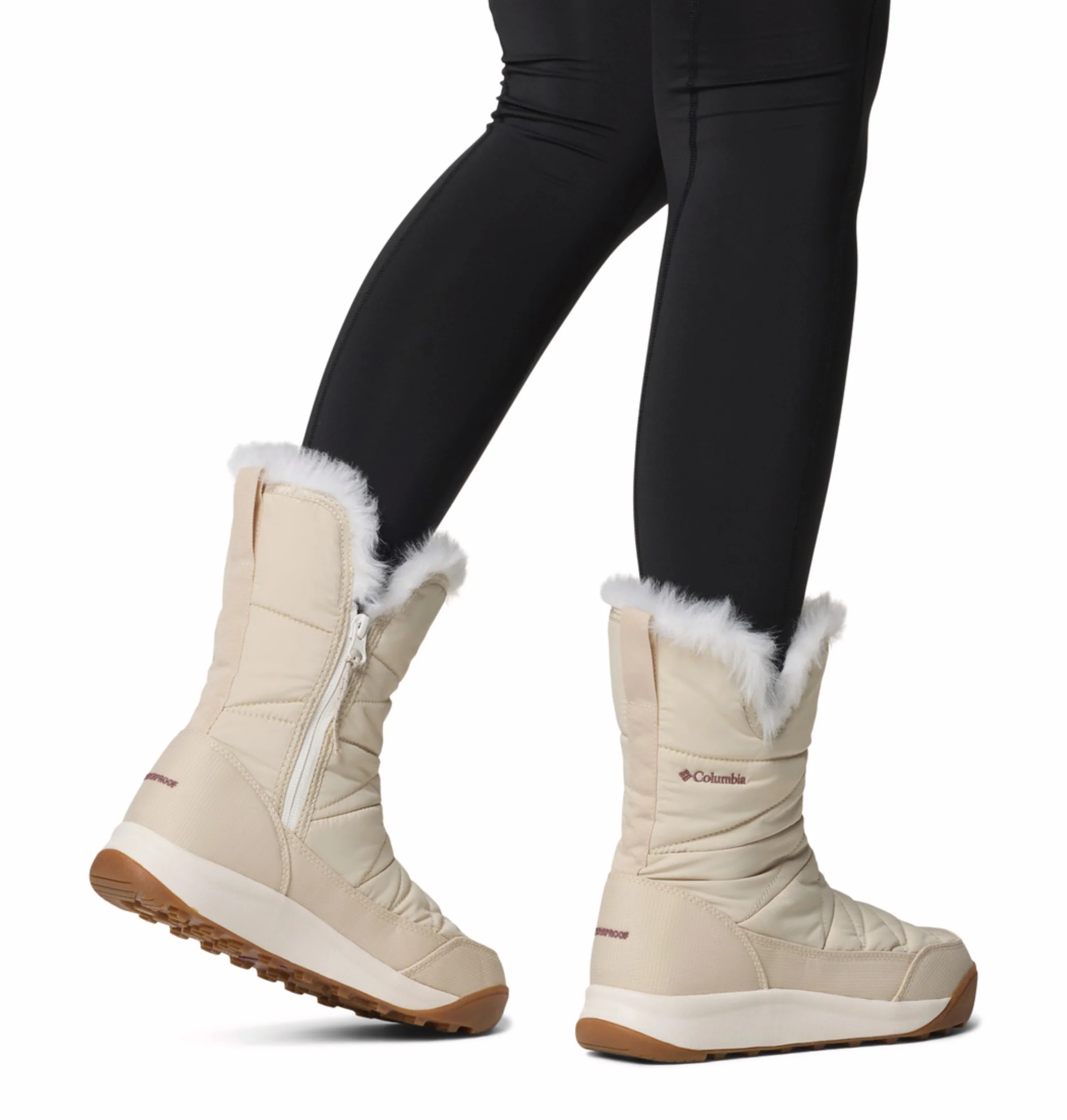 Columbia Women Beige OmniHeat Reflective Minx Slip V Waterproof Snow Sports Boots - Image 12
