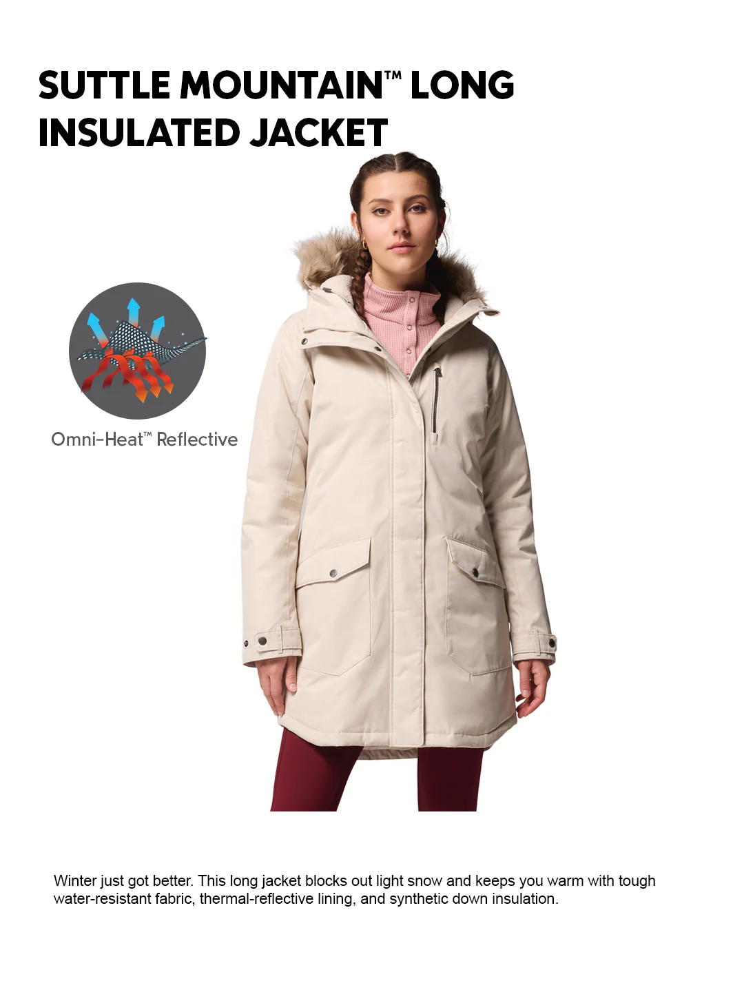 Columbia Women Beige OmniHeat Reflective Suttle Mountain Insulated Jacket - Image 2