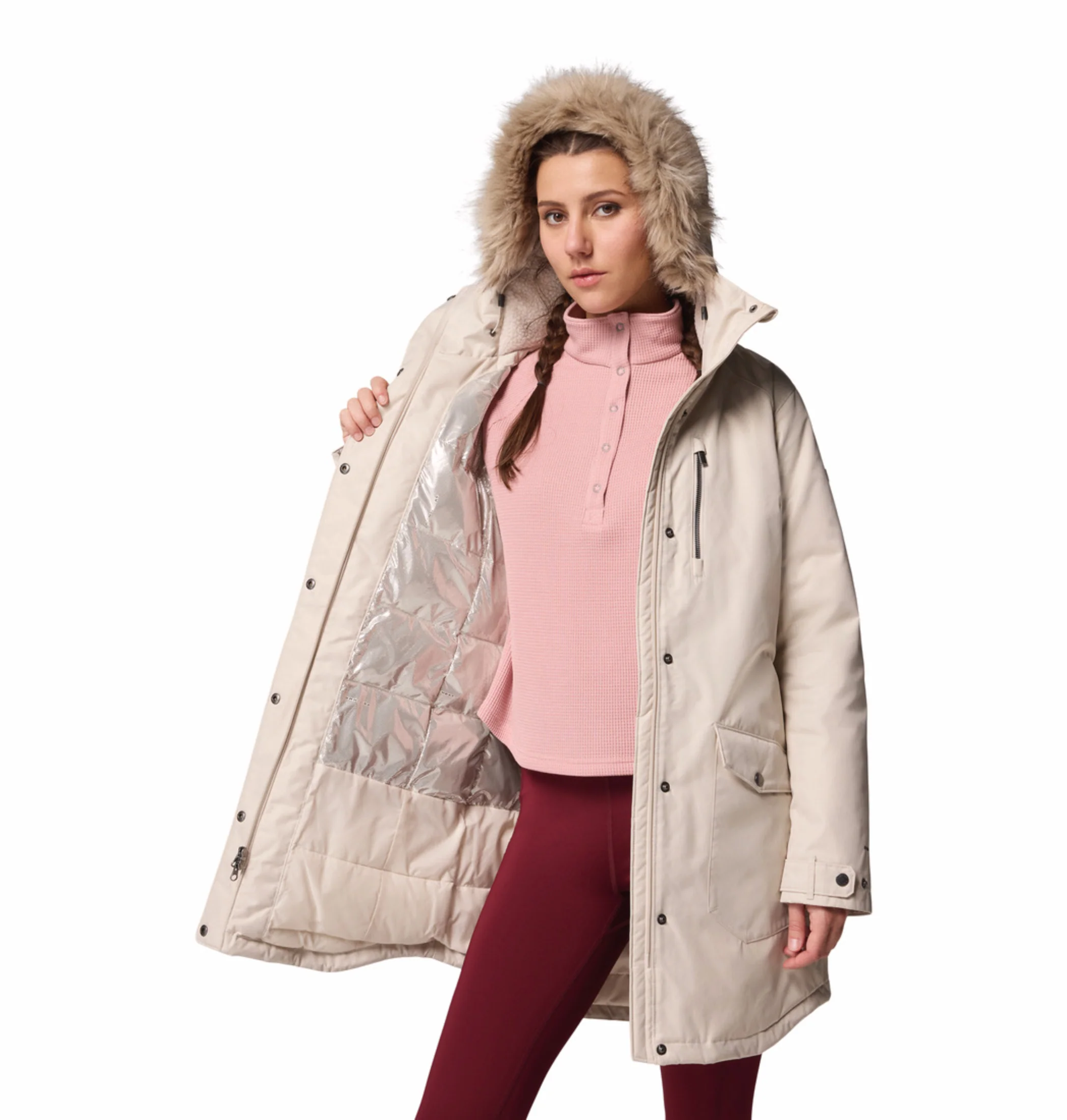 Columbia Women Beige OmniHeat Reflective Suttle Mountain Insulated Jacket - Image 8