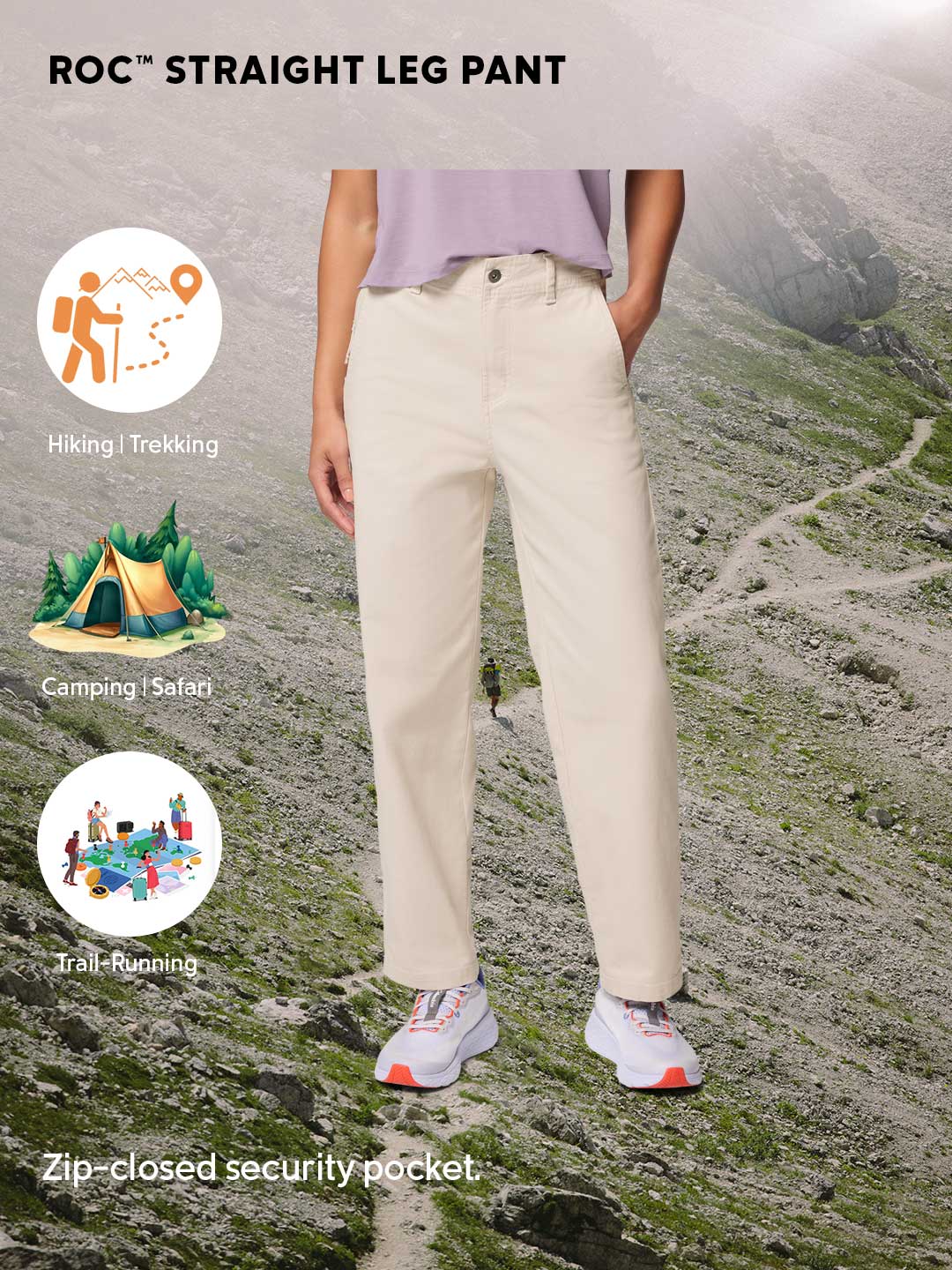 Columbia Women Beige ROC Straight Leg Pant - Image 2