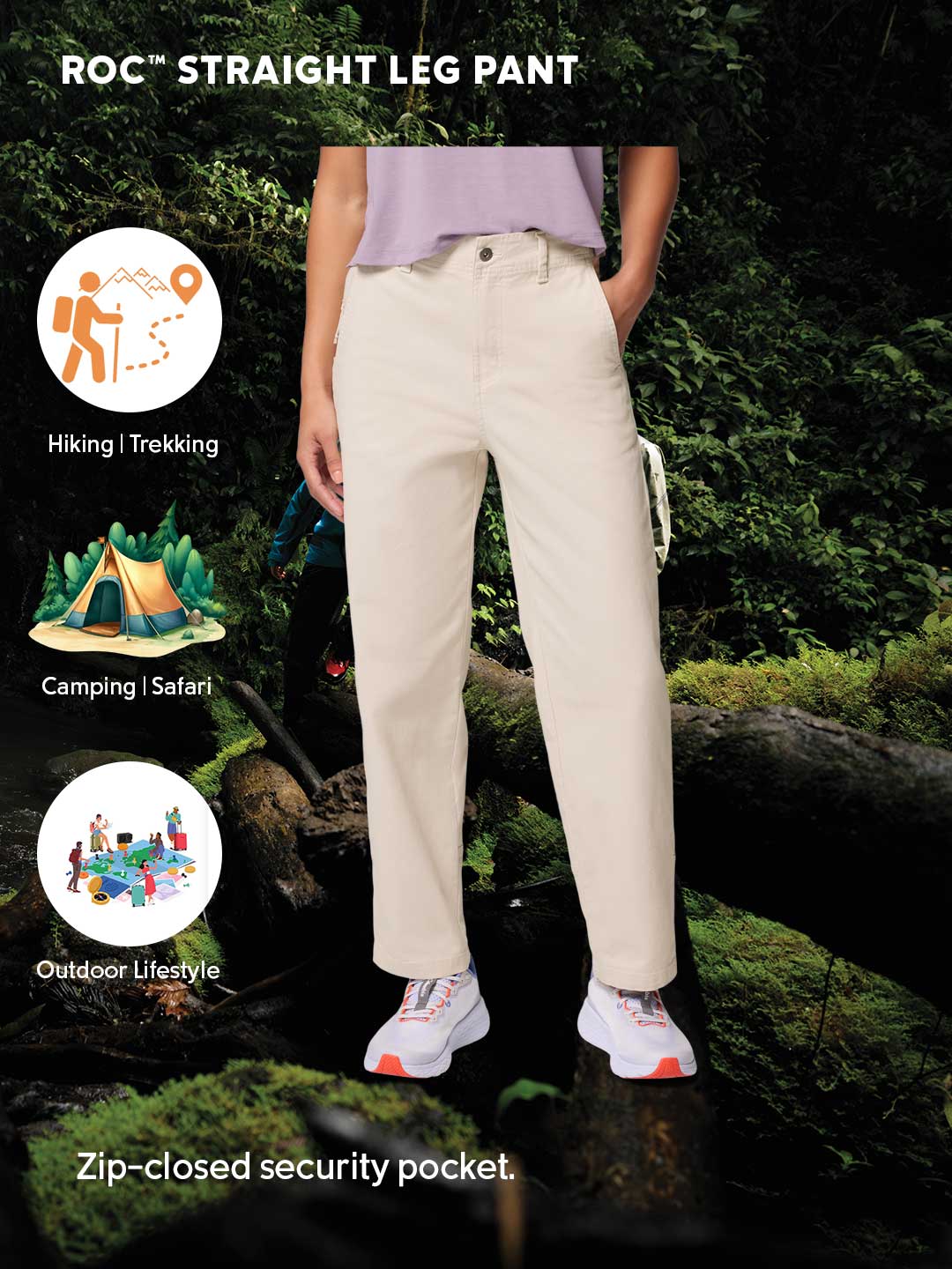 Columbia Women Beige ROC Straight Leg Pant - Image 2