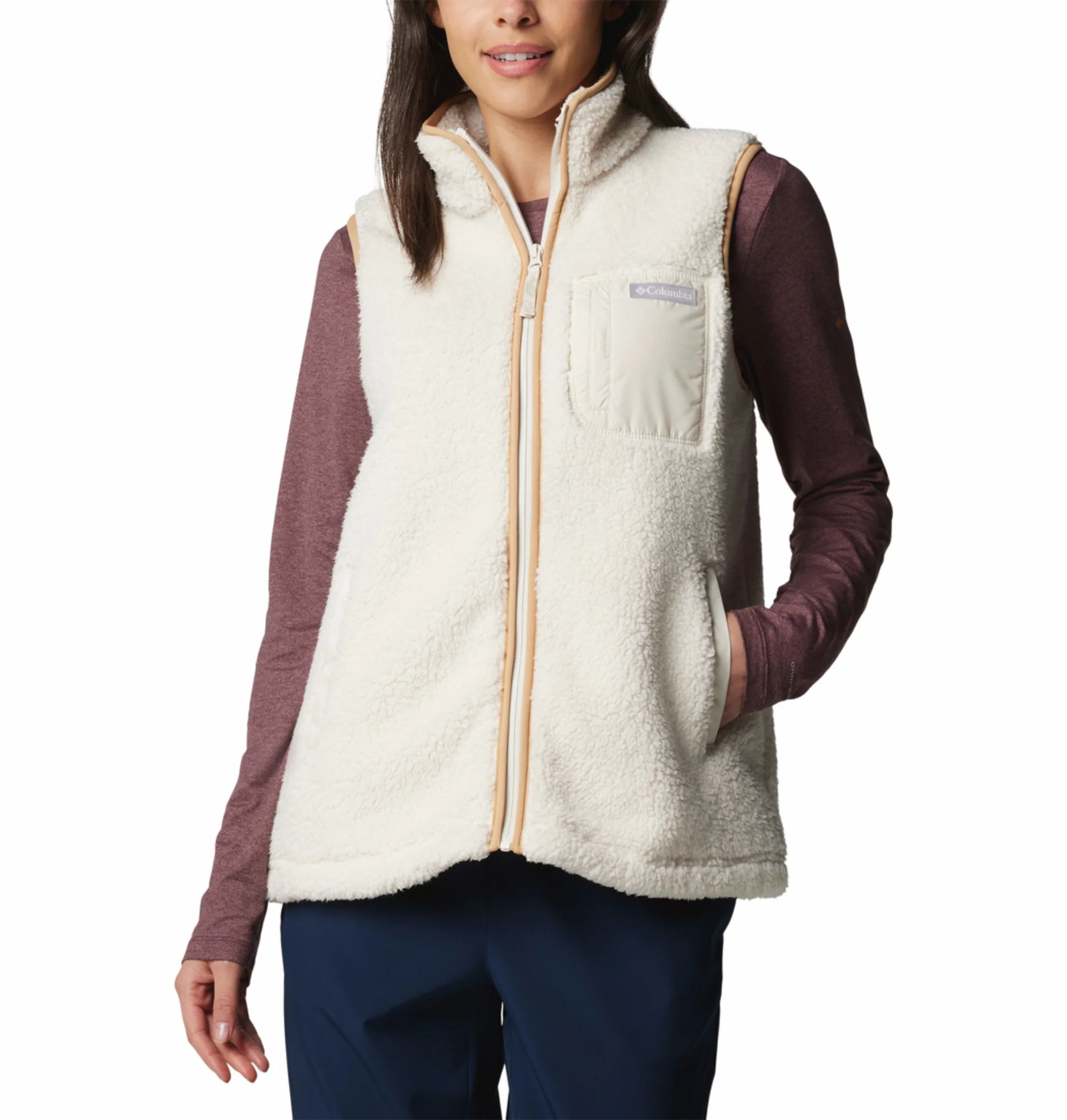 Columbia Women Beige West Bend II Fleece Vest