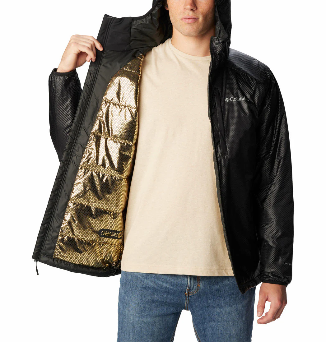 Columbia Men Black Arch Rock Double Wall Elite Hooded Jacket - Image 4