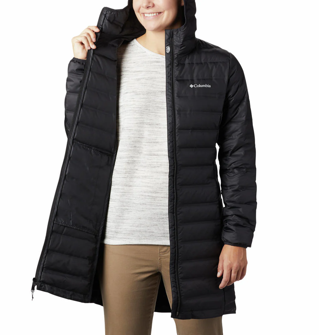 Columbia Women Black Lake 22 Down Long Hooded Jacket - Image 6