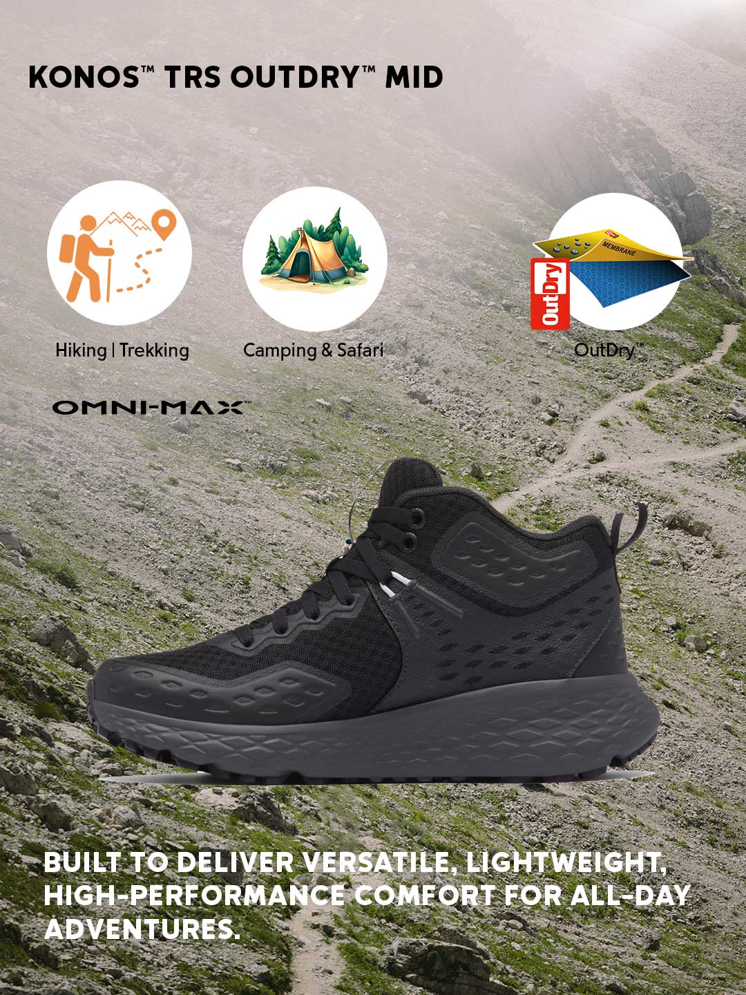 Columbia Women Black OutDry Konos TRS Hiking & Trekking Shoes (Fully Waterproof) - Image 2