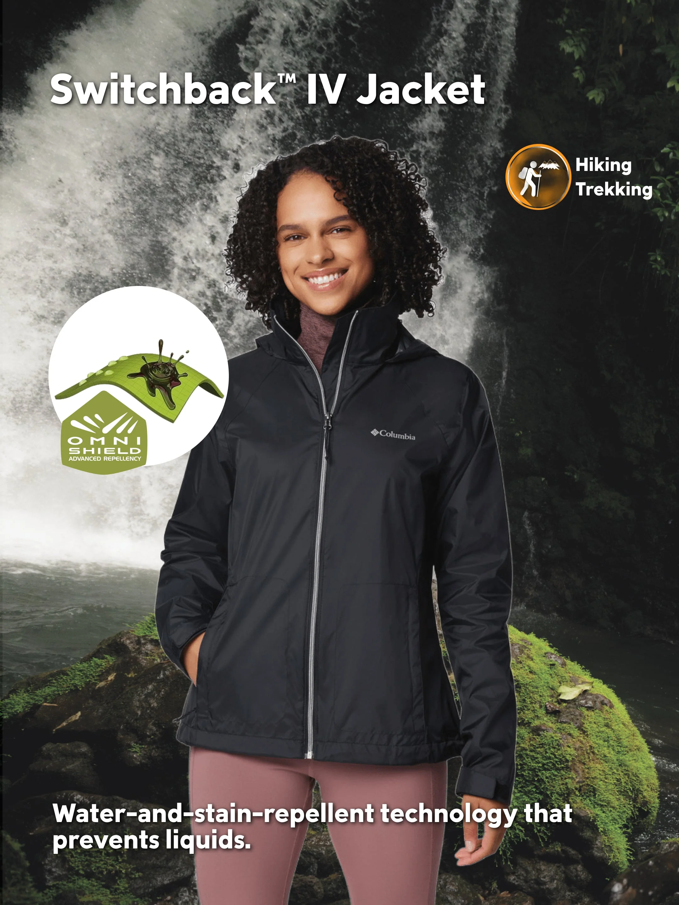 Columbia Women Black Omni-Shield Switchback IV Rain Jacket - Image 2