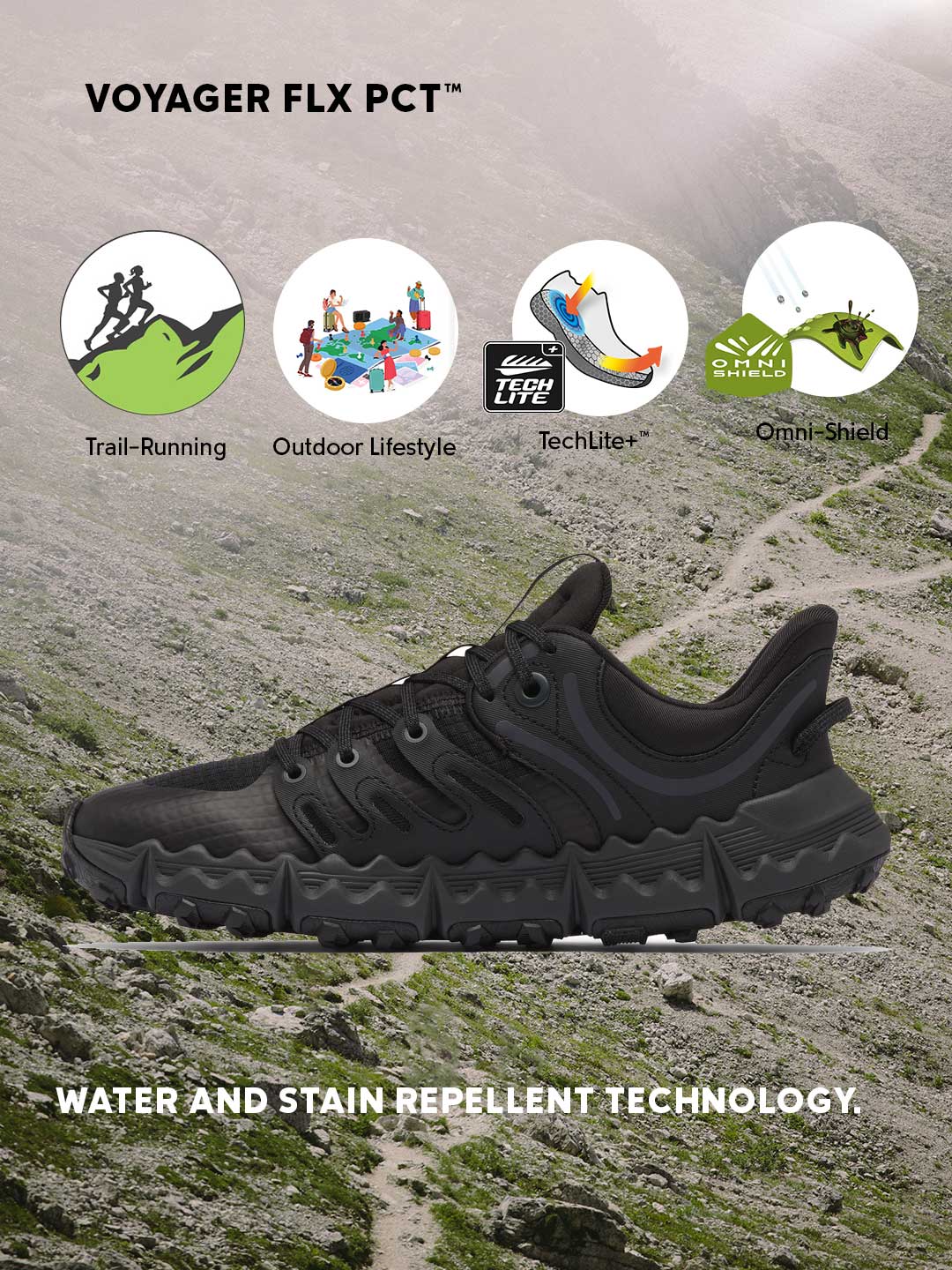 Columbia Women Black Omni-Shield Voyager FLX PCT Trail Running Shoes - Image 2