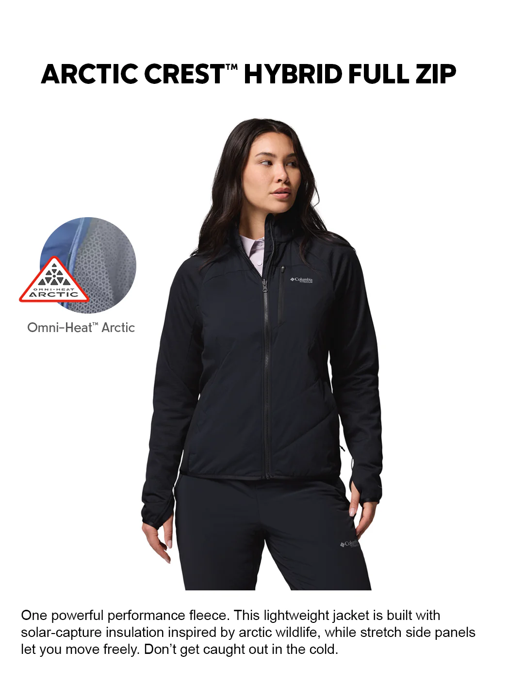 Columbia Women Black OmniHeat Arctic Hybrid Fleece Jacket - Image 2