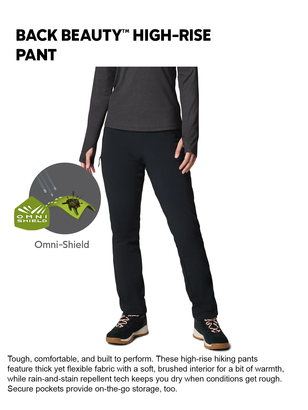 Columbia Women Black OmniShield Back Beauty High-Rise Pant - Image 2