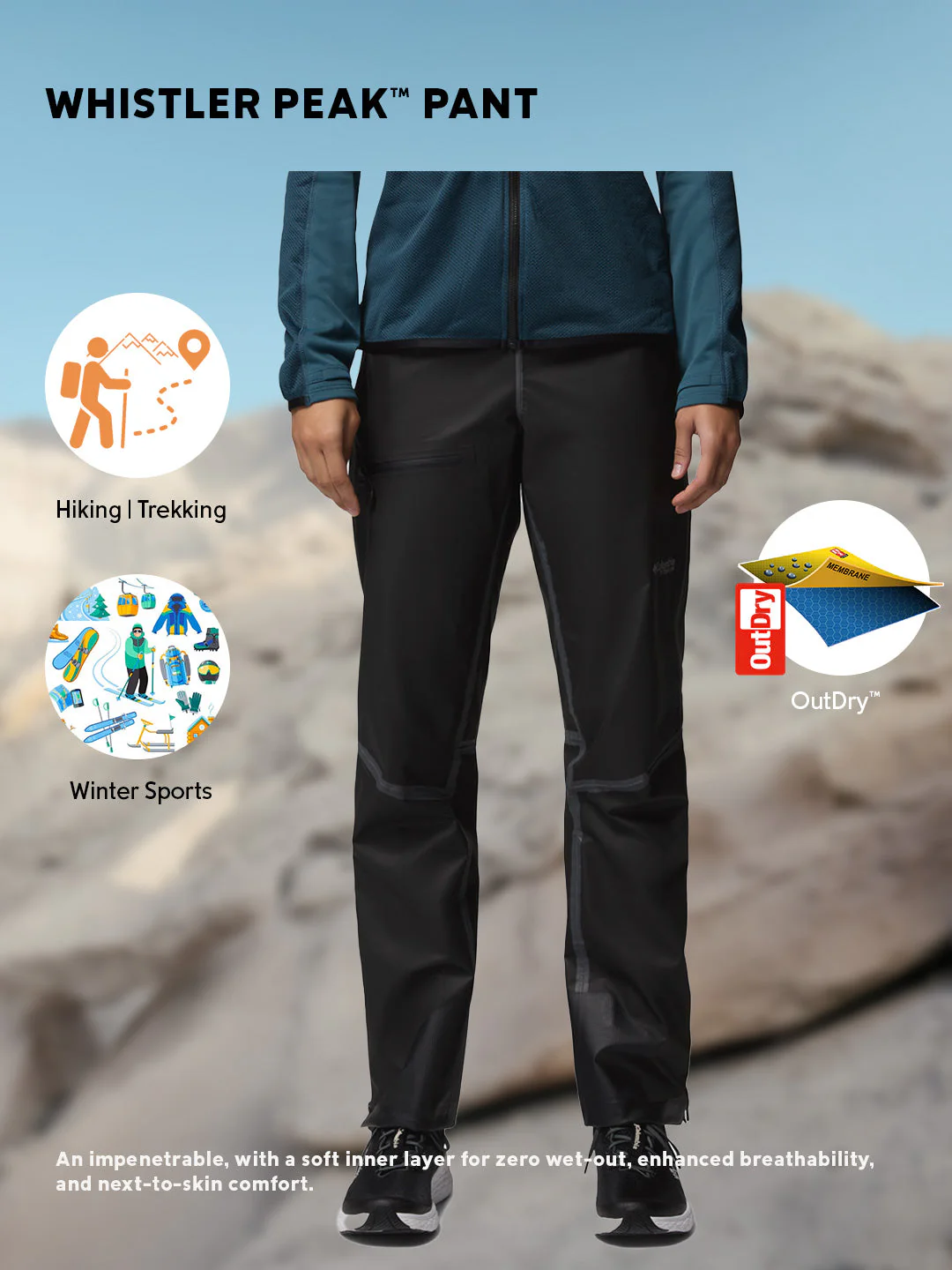 Columbia Women Black OutDry Whistler Peak Rain Pant - Image 2