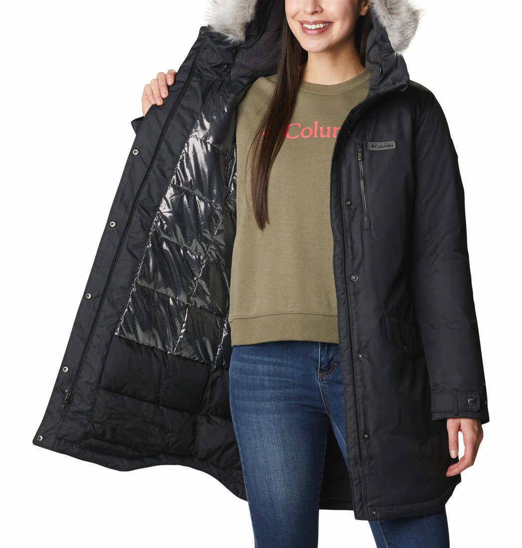 Columbia Women Black Suttle Mountain Long Insulated Jacket - Image 3