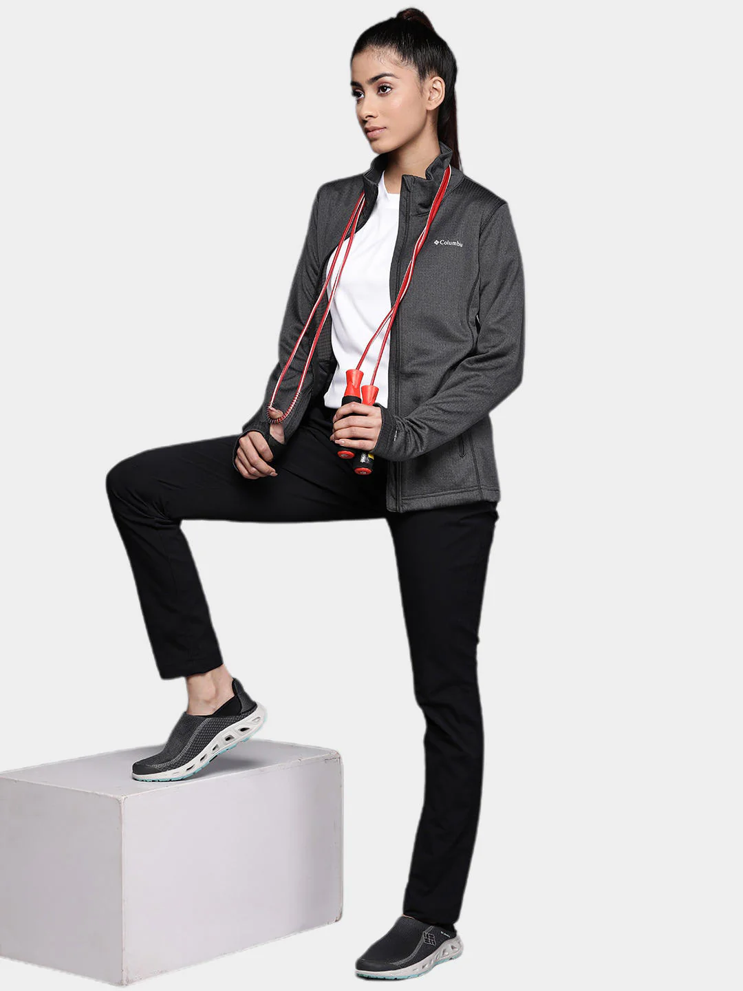 Columbia Women Black W Park View Grid Fleece Full Zip (Sun Protection) - Image 11
