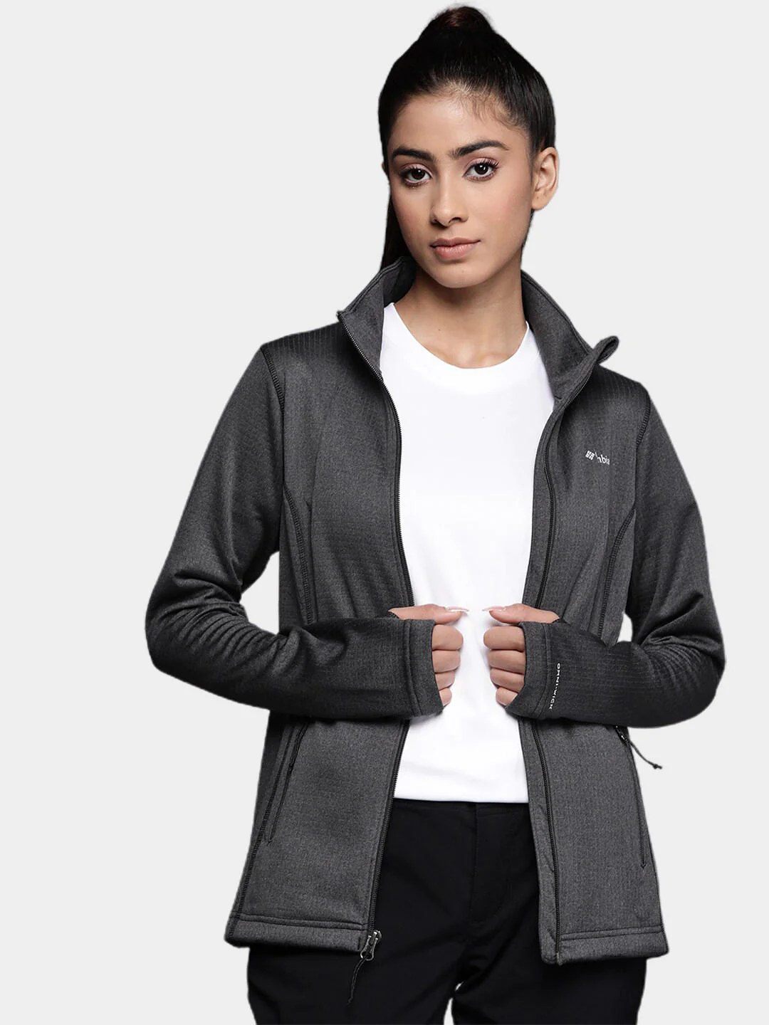 Columbia Women Black W Park View Grid Fleece Full Zip (Sun Protection) - Image 12