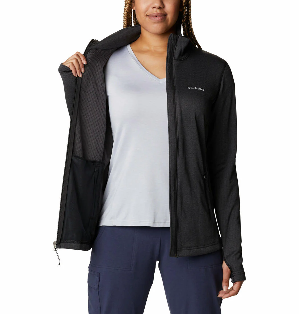 Columbia Women Black W Park View Grid Fleece Full Zip (Sun Protection) - Image 5