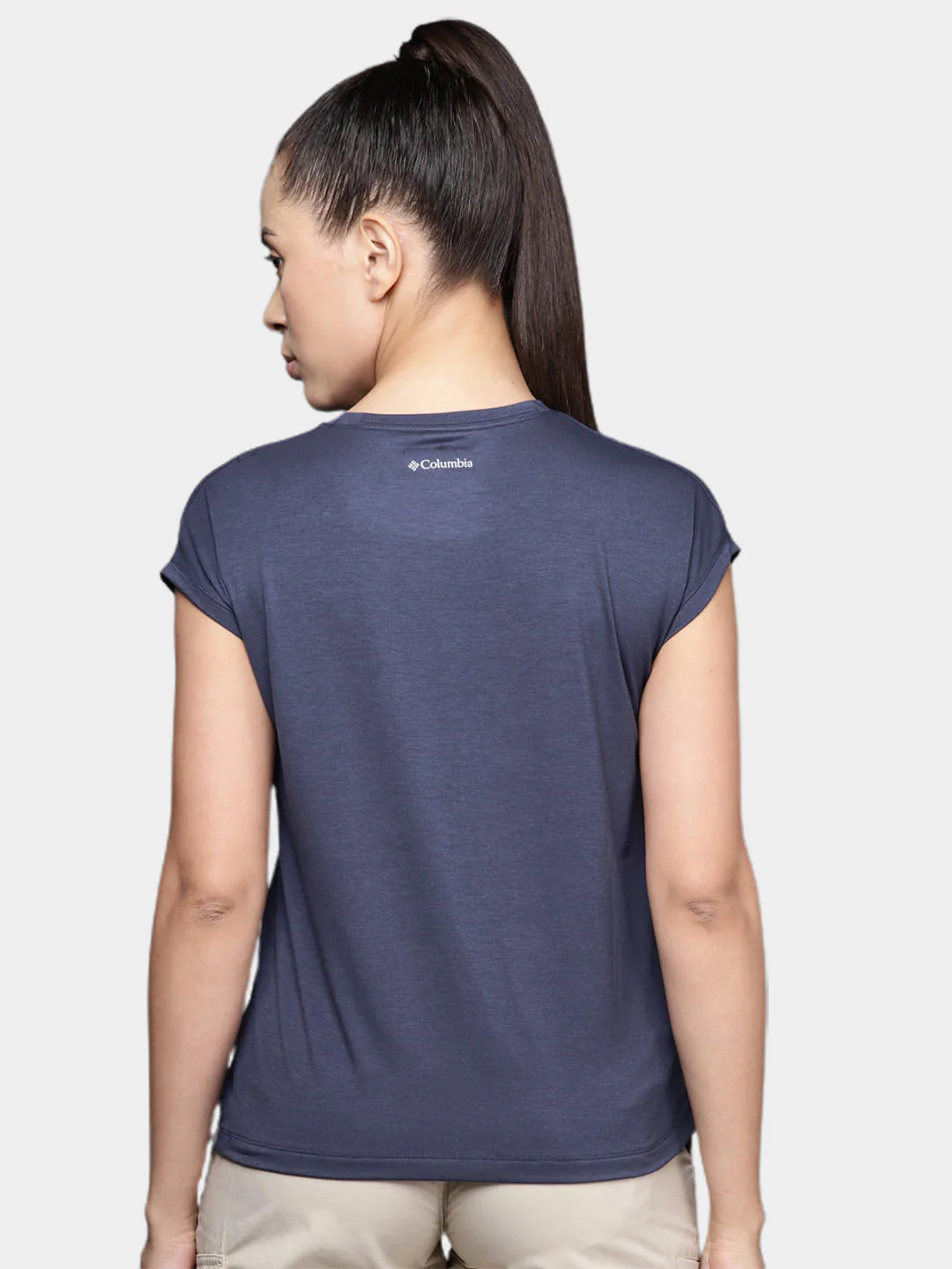 Columbia Women Navy Blue Boundless Trek Short Sleeve Tee - Image 10