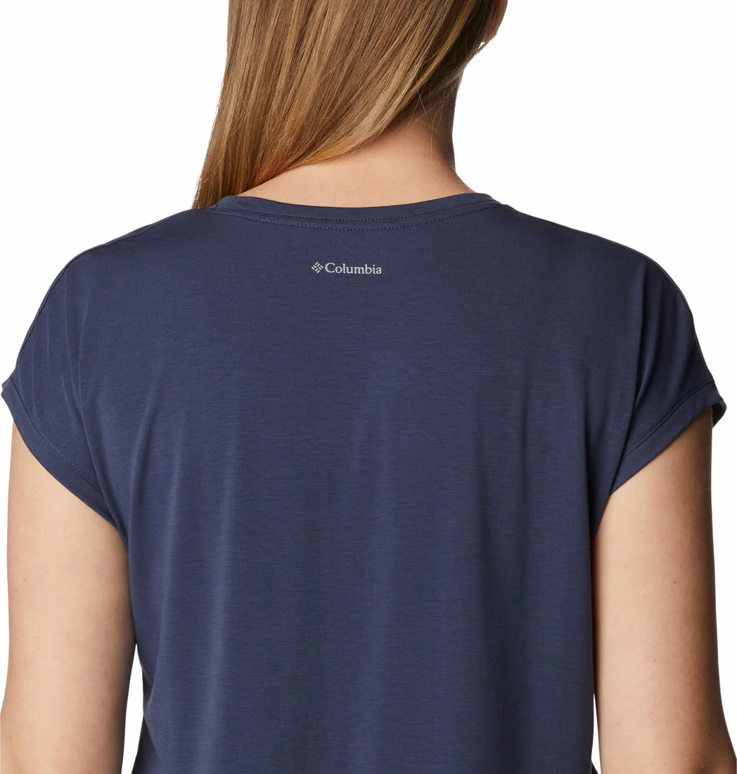 Columbia Women Navy Blue Boundless Trek Short Sleeve Tee - Image 4