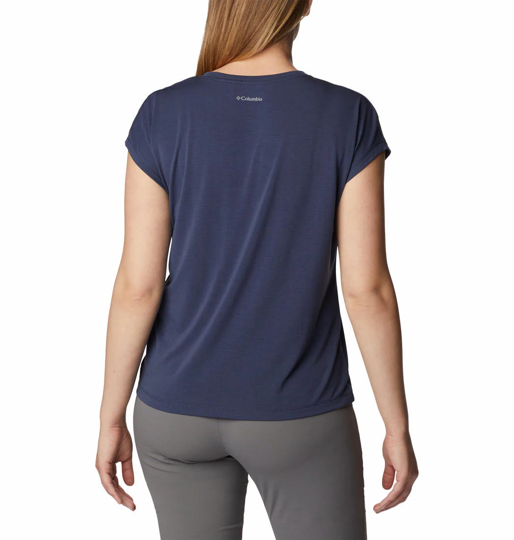 Columbia Women Navy Blue Boundless Trek Short Sleeve Tee - Image 5