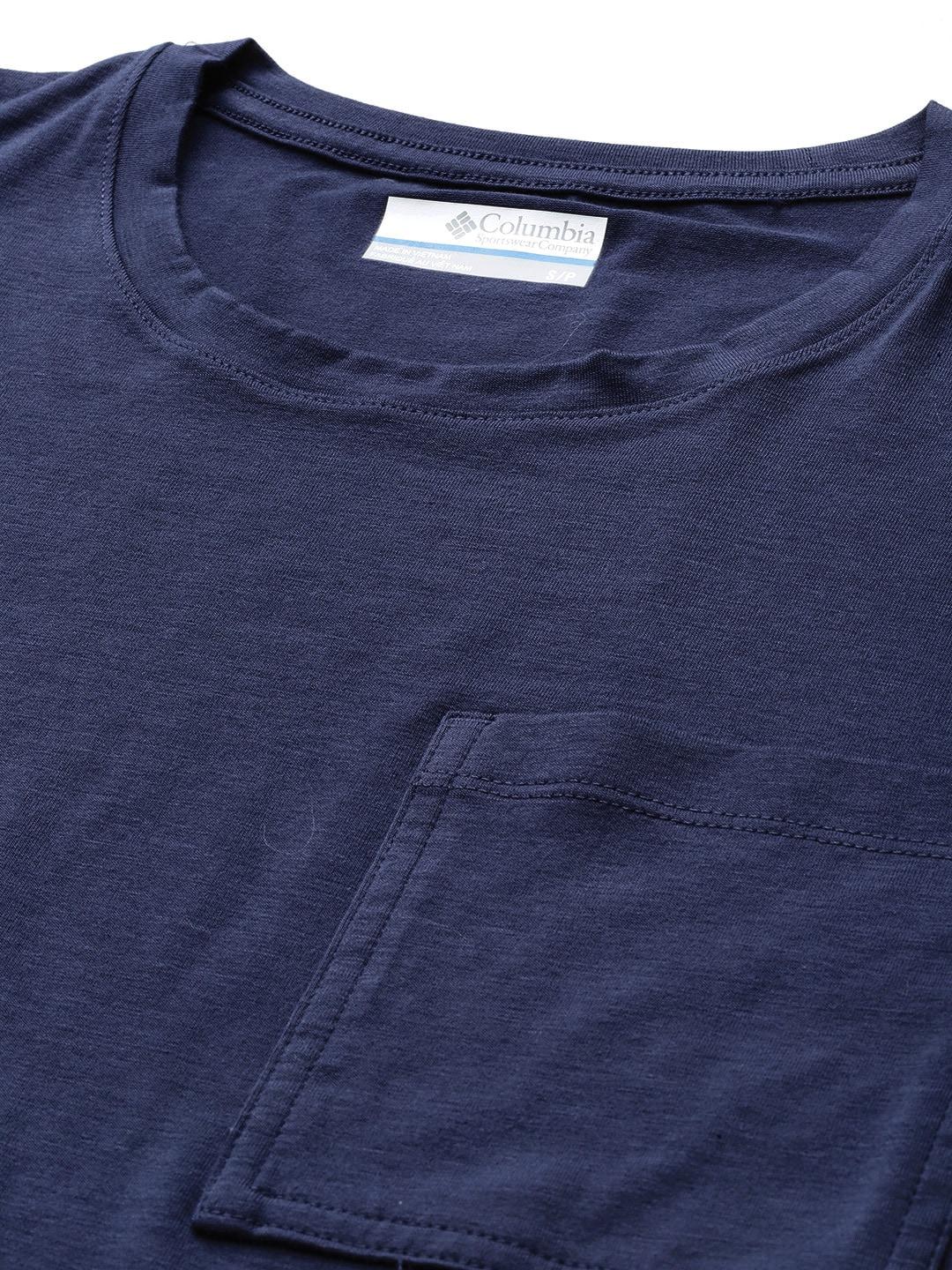 Columbia Women Navy Blue Boundless Trek Short Sleeve Tee - Image 6