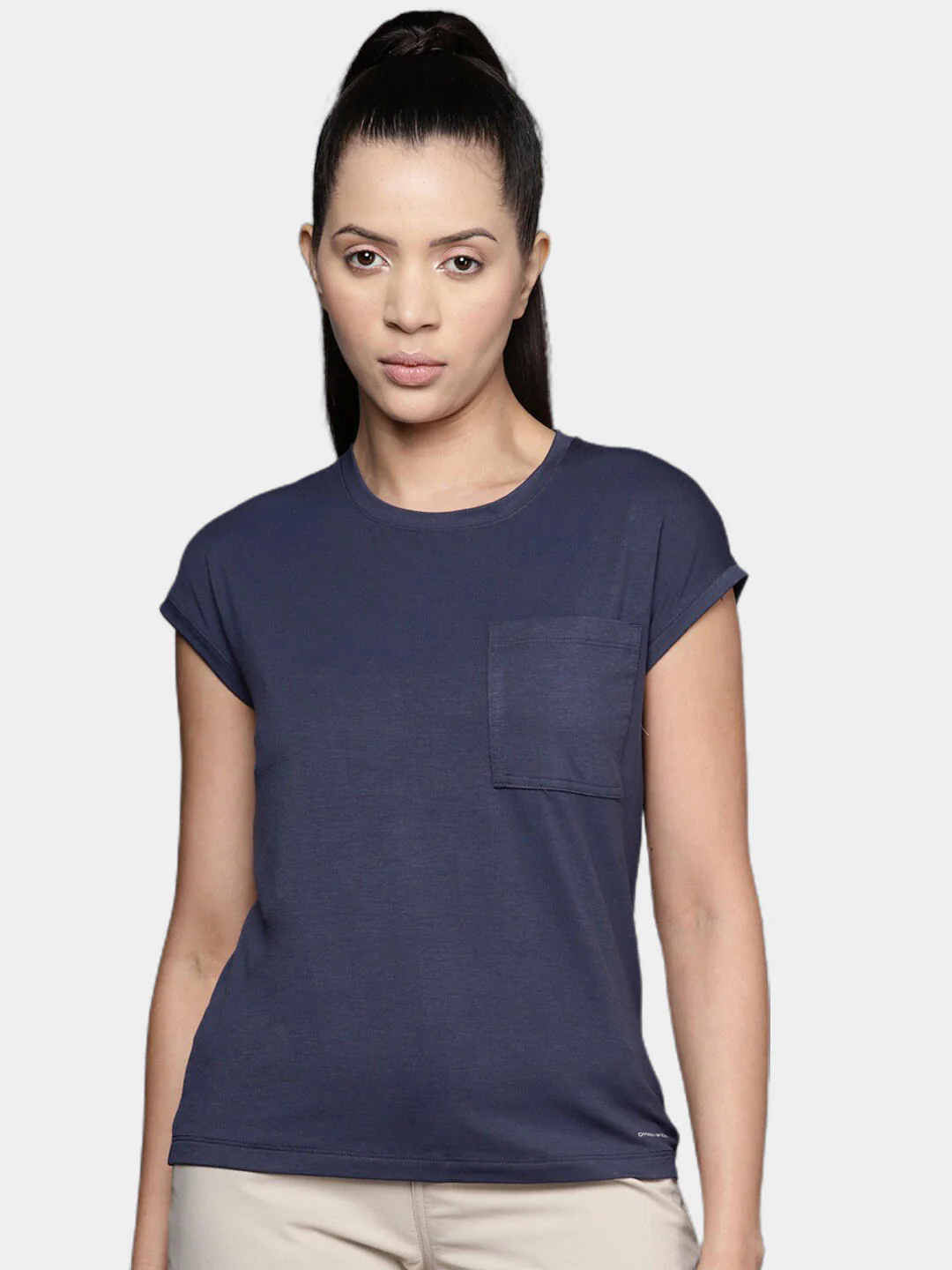 Columbia Women Navy Blue Boundless Trek Short Sleeve Tee - Image 7