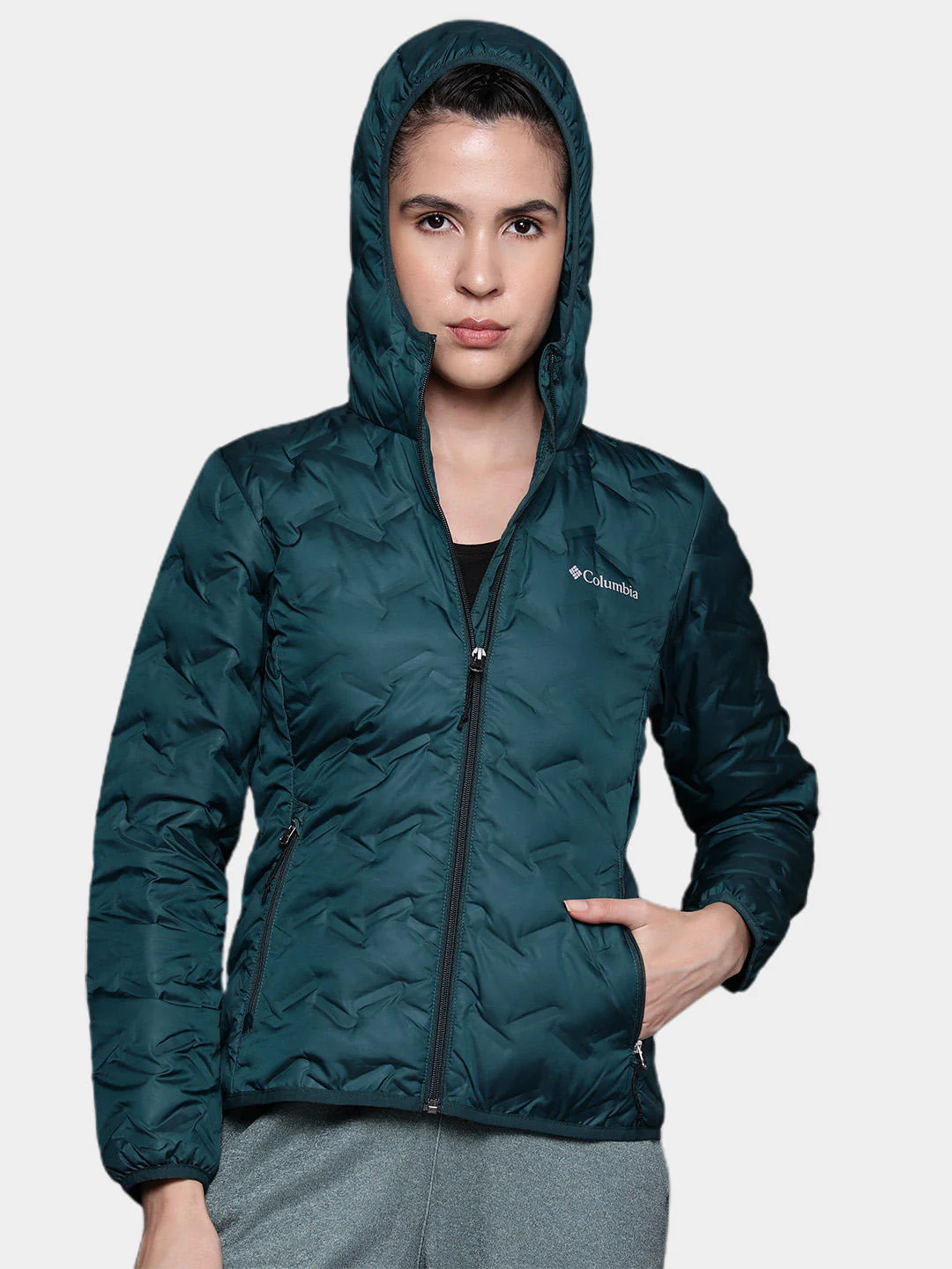 Columbia Women Blue Delta Ridge Down Hooded Jacket - Image 10