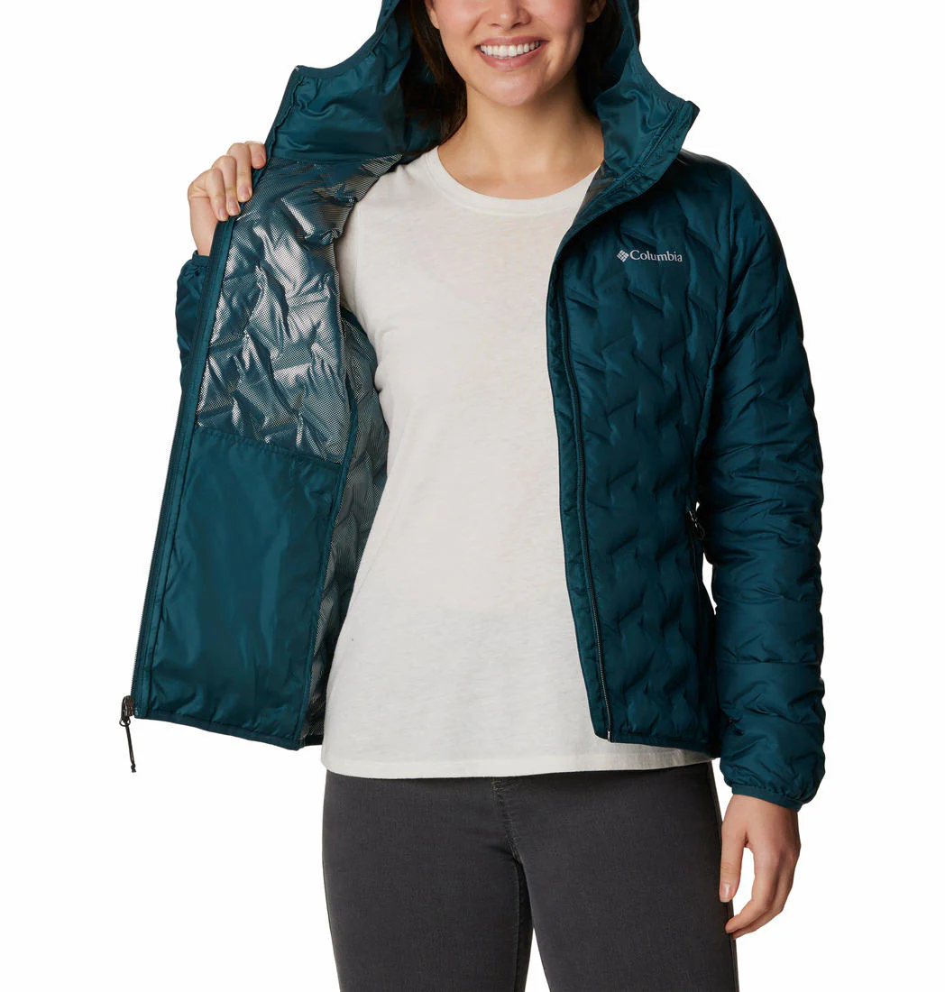 Columbia Women Blue Delta Ridge Down Hooded Jacket - Image 4