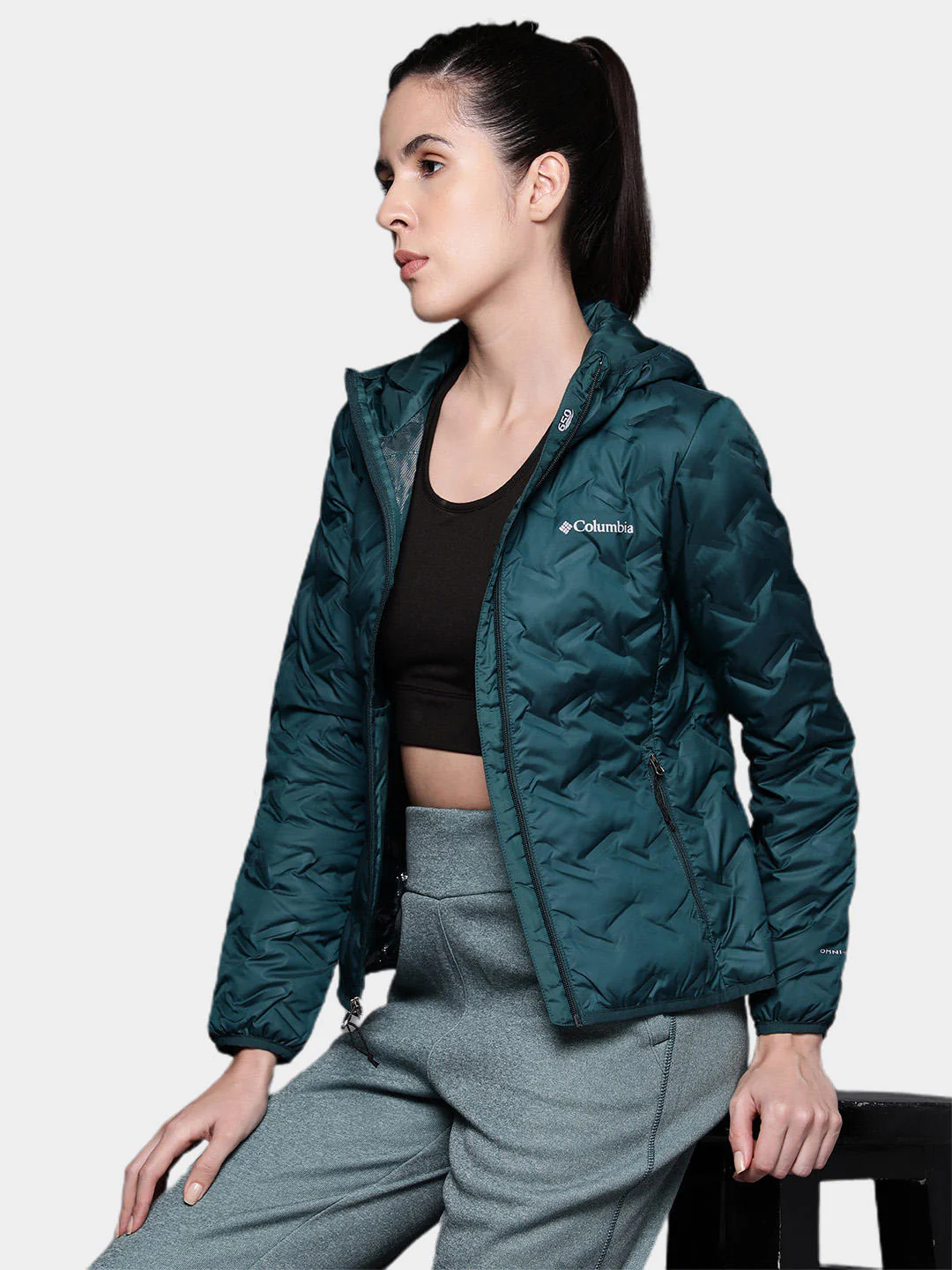 Columbia Women Blue Delta Ridge Down Hooded Jacket - Image 9