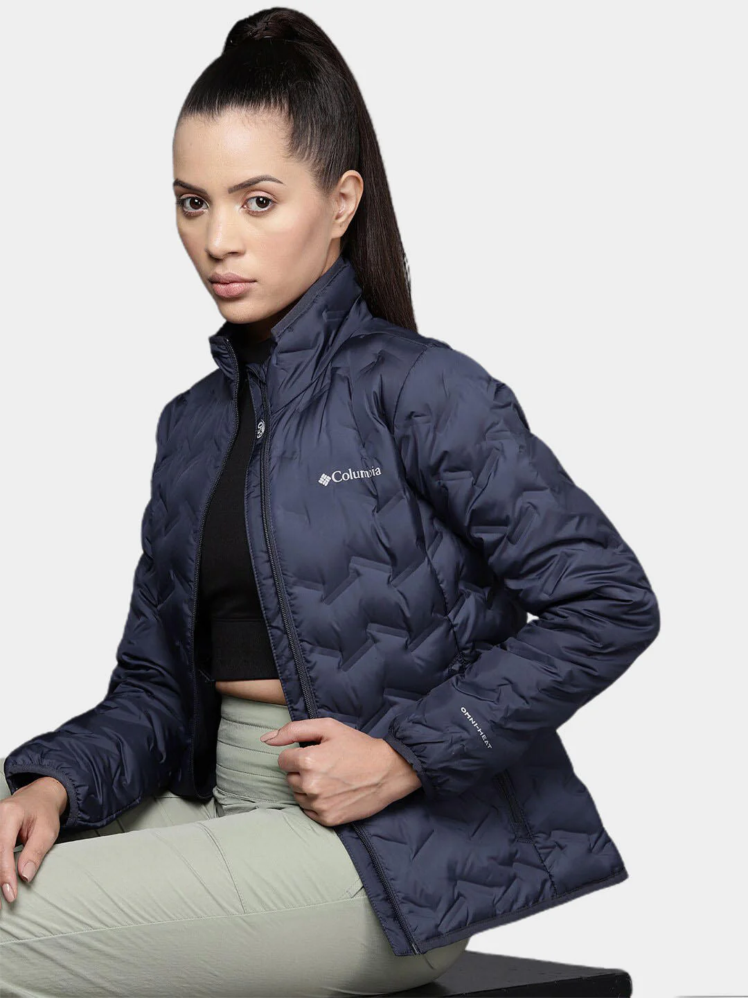 Columbia Women Navy Blue Delta Ridge Down Jacket - Image 8