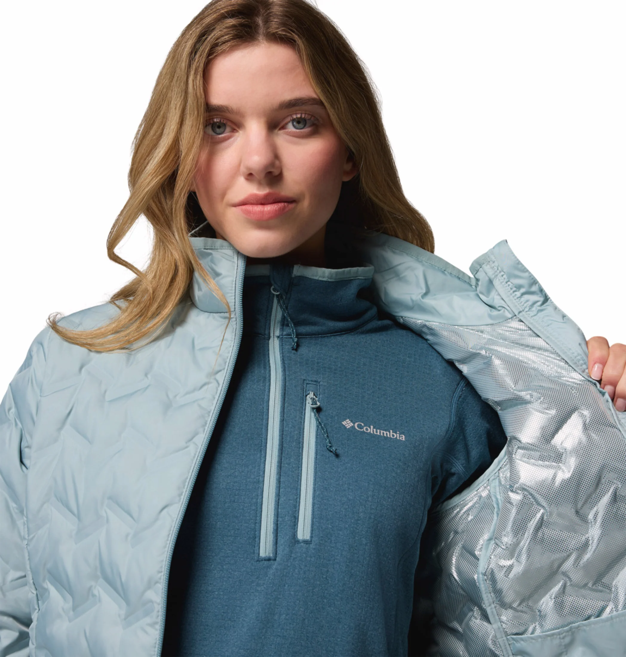Columbia Women Blue HEAT SEAL Delta Ridge II Down Jacket - Image 8
