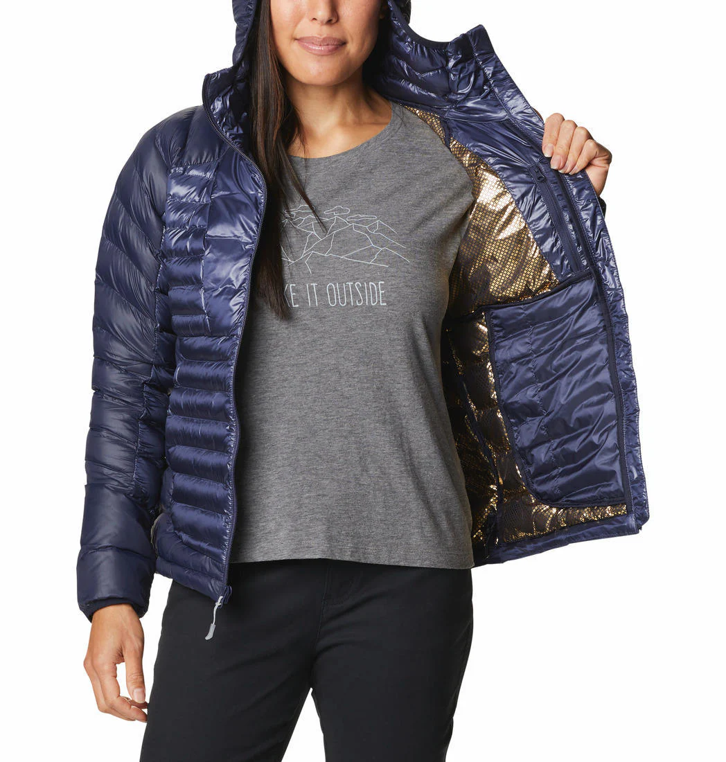 Columbia Women Navy Blue Labyrinth Loop Hooded Jacket - Image 5