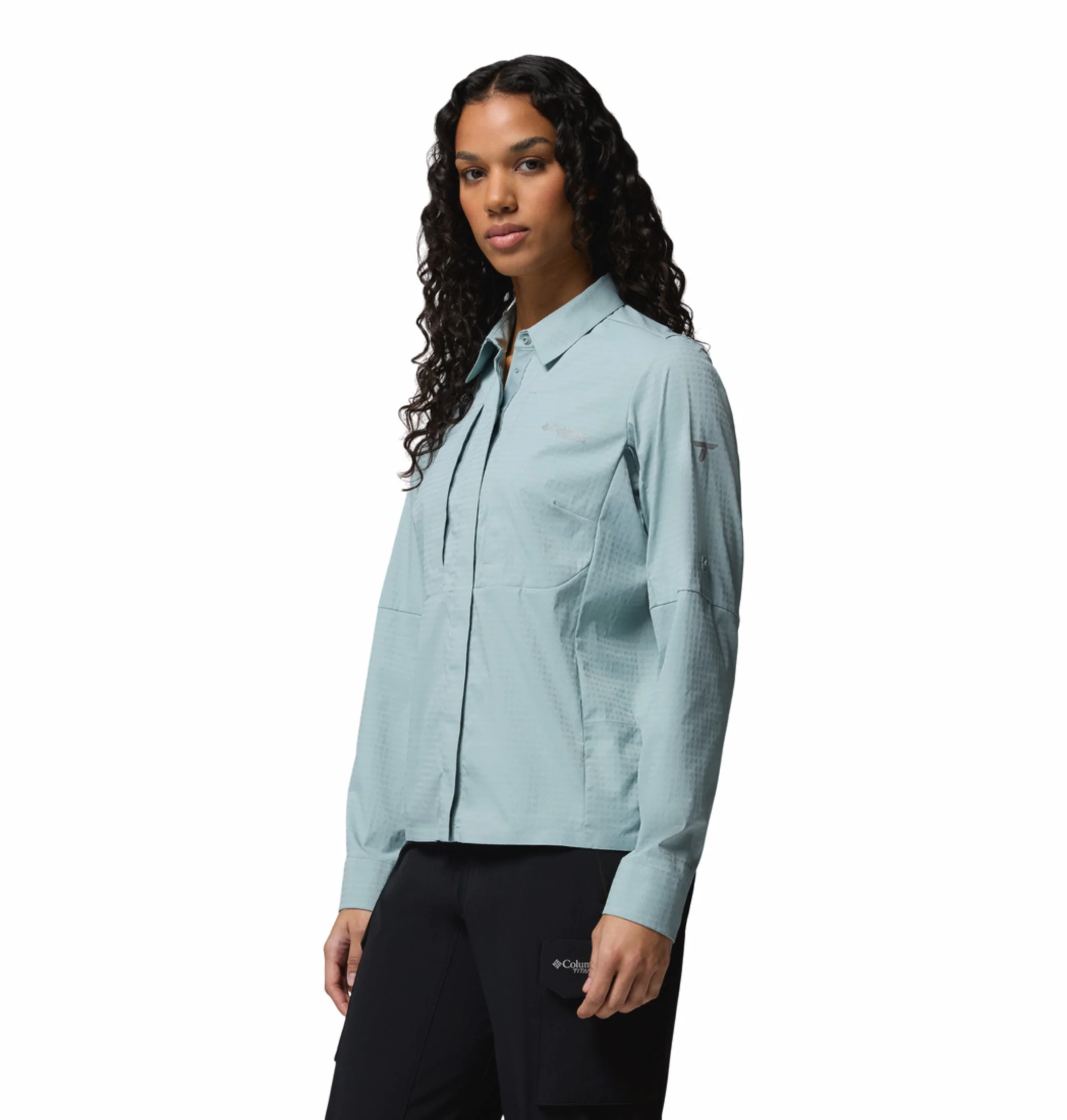 Columbia Women Blue Omni-Freeze Ridge Ascent Long Sleeve Shirt - Image 5