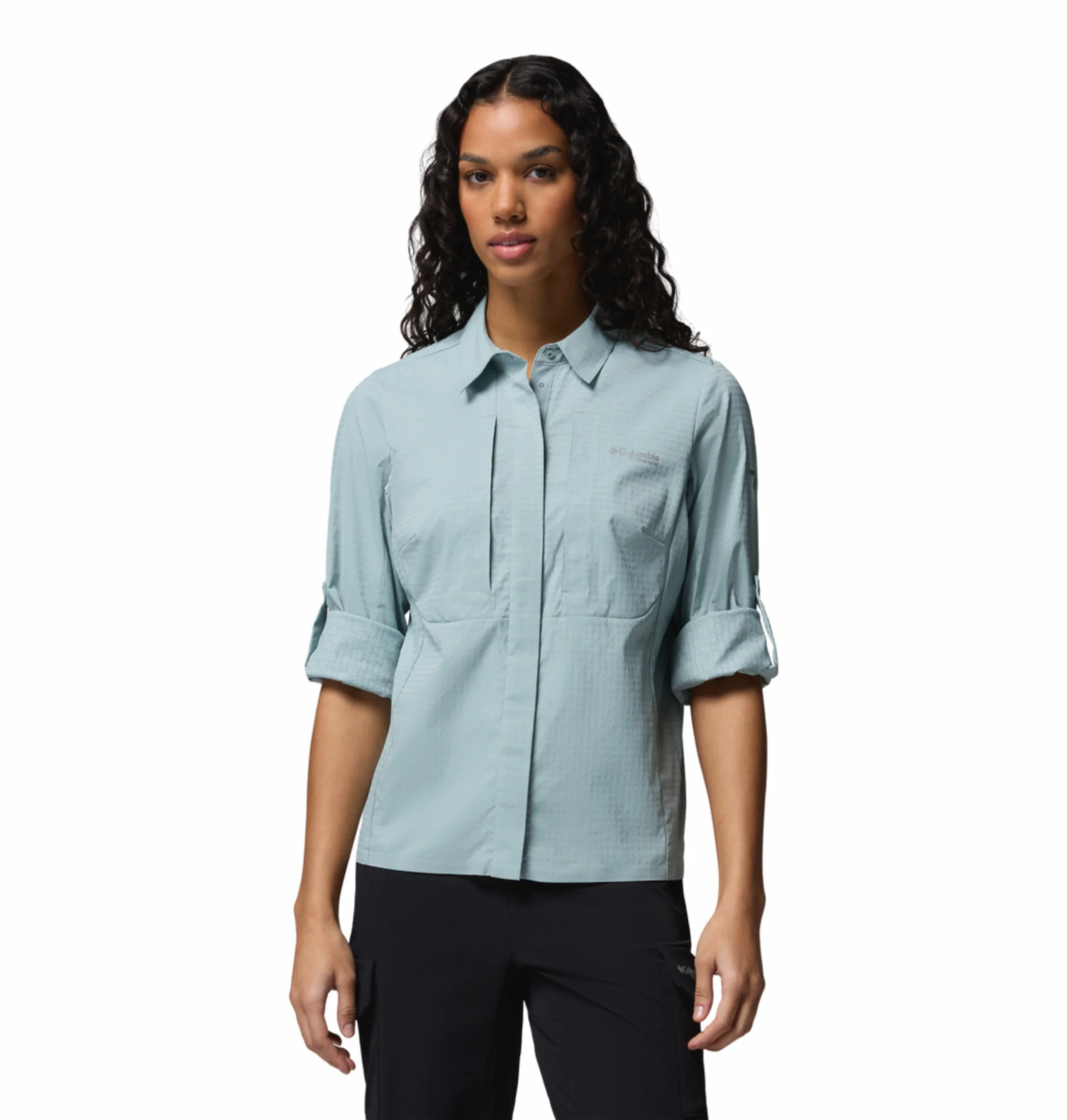 Columbia Women Blue Omni-Freeze Ridge Ascent Long Sleeve Shirt - Image 7