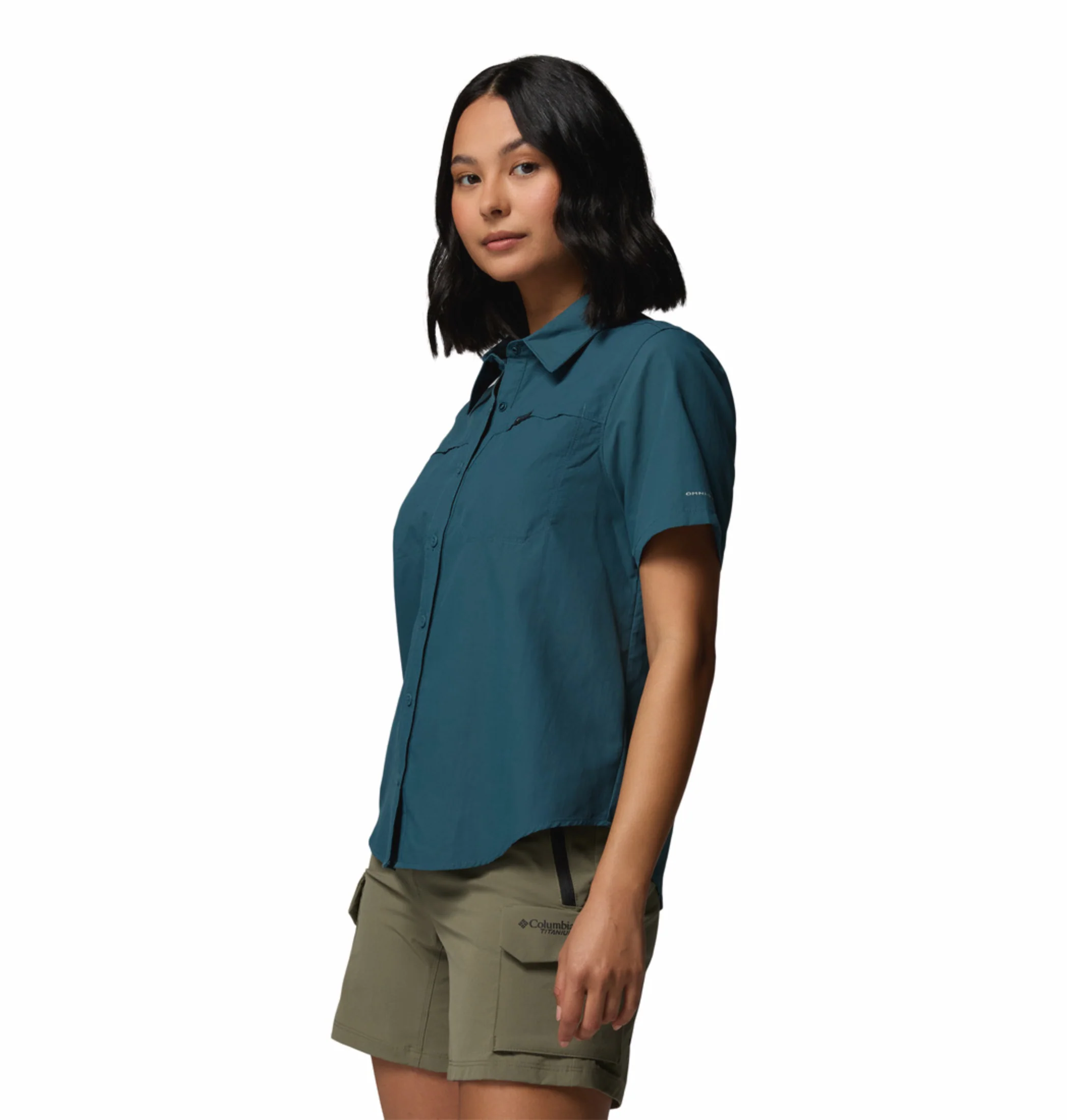 Columbia Women Blue Omni-Shade Silver Ridge 3.0 Short Sleeve Shirt - Image 4