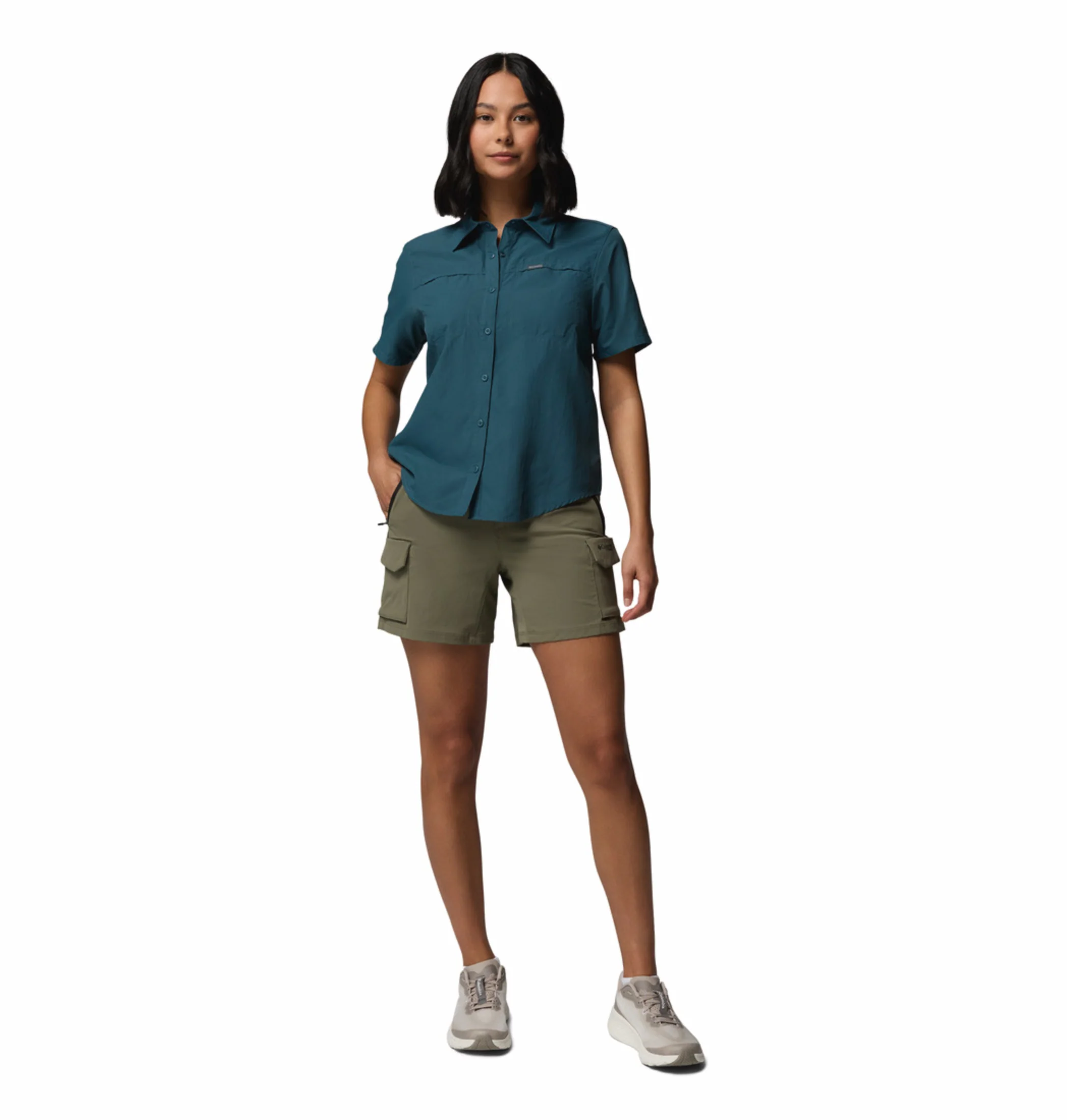 Columbia Women Blue Omni-Shade Silver Ridge 3.0 Short Sleeve Shirt - Image 5