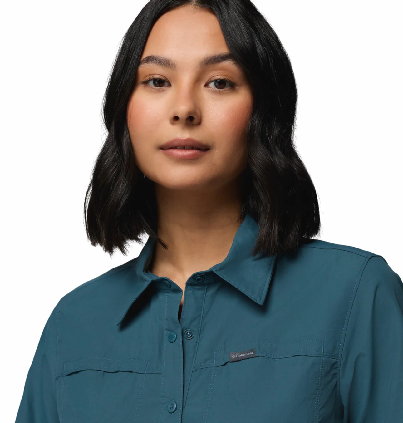 Columbia Women Blue Omni-Shade Silver Ridge 3.0 Short Sleeve Shirt - Image 6