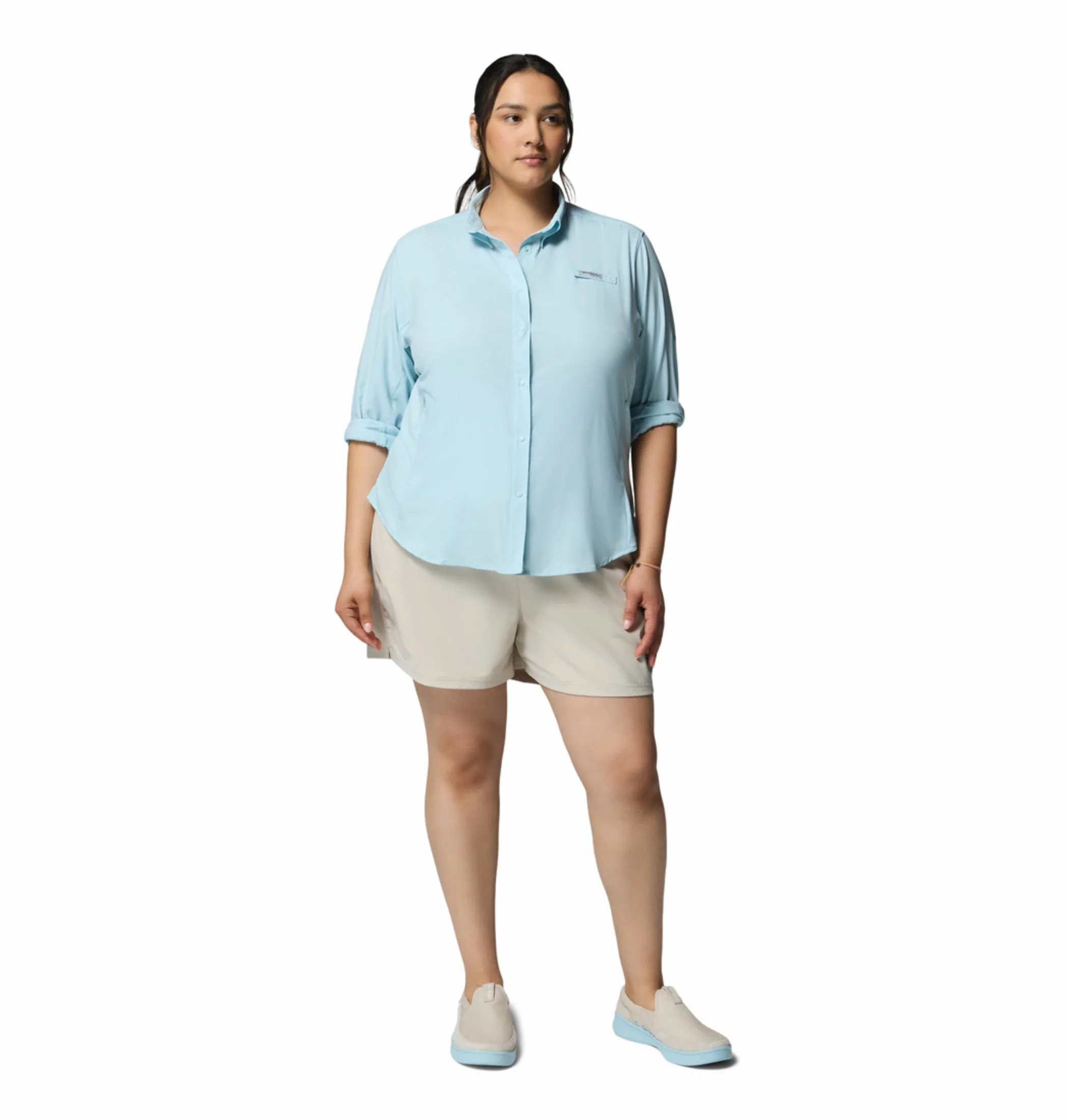 Columbia Women Blue Omni-Shade Tamiami II Long Sleeve Shirt - Image 11